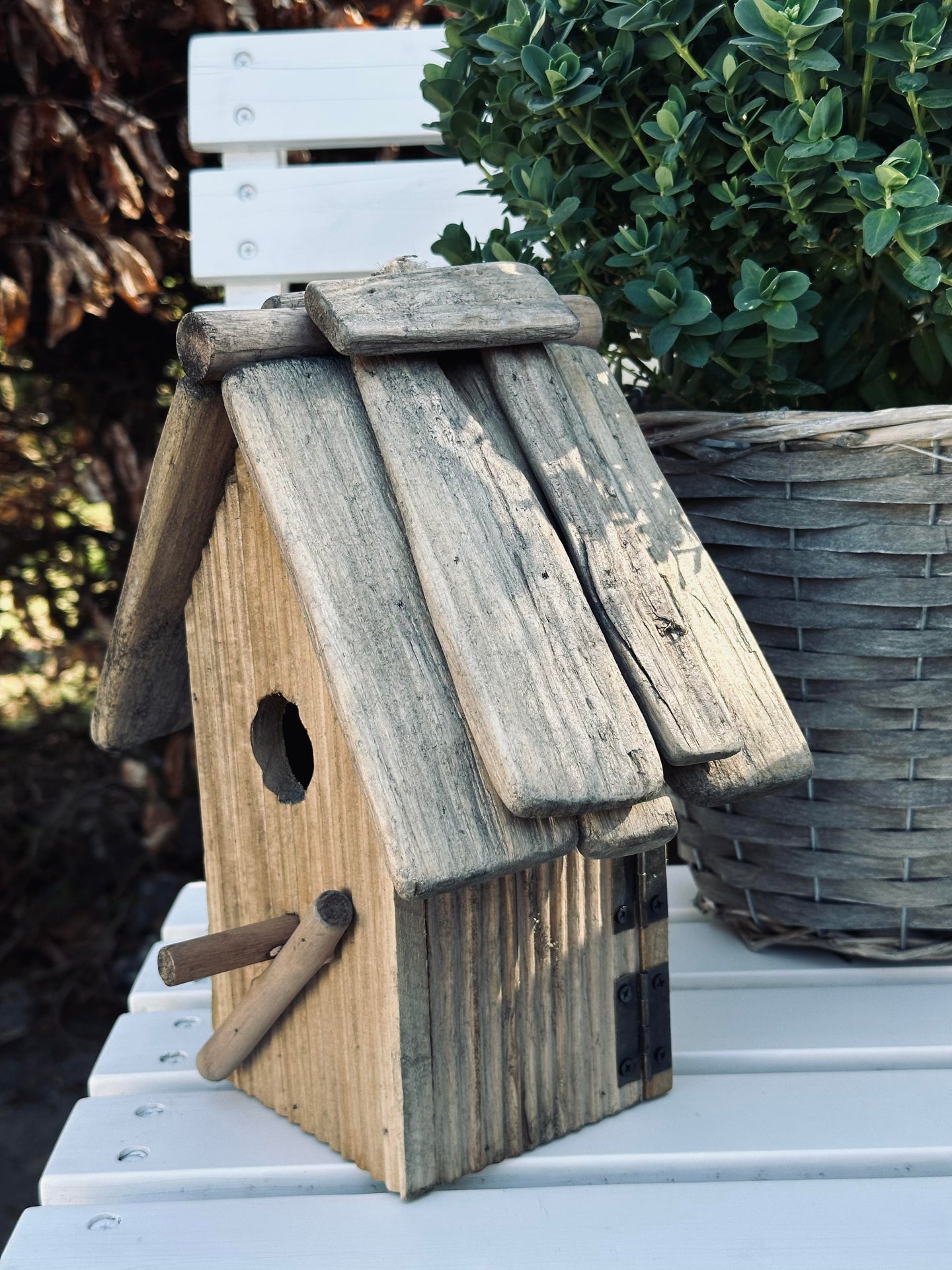 Vogelhaus aus gewaschenem Holz - Groß