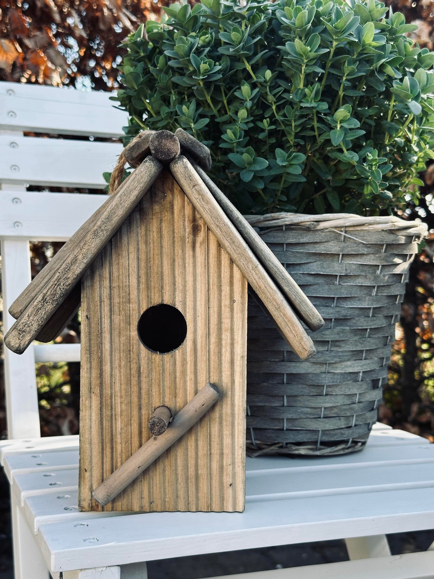 Vogelhaus aus gewaschenem Holz - Groß