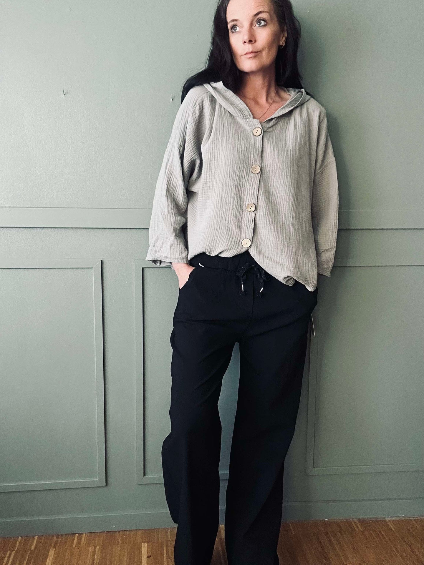 Cardigan aus leicht gewaffelter Baumwolle - Beige