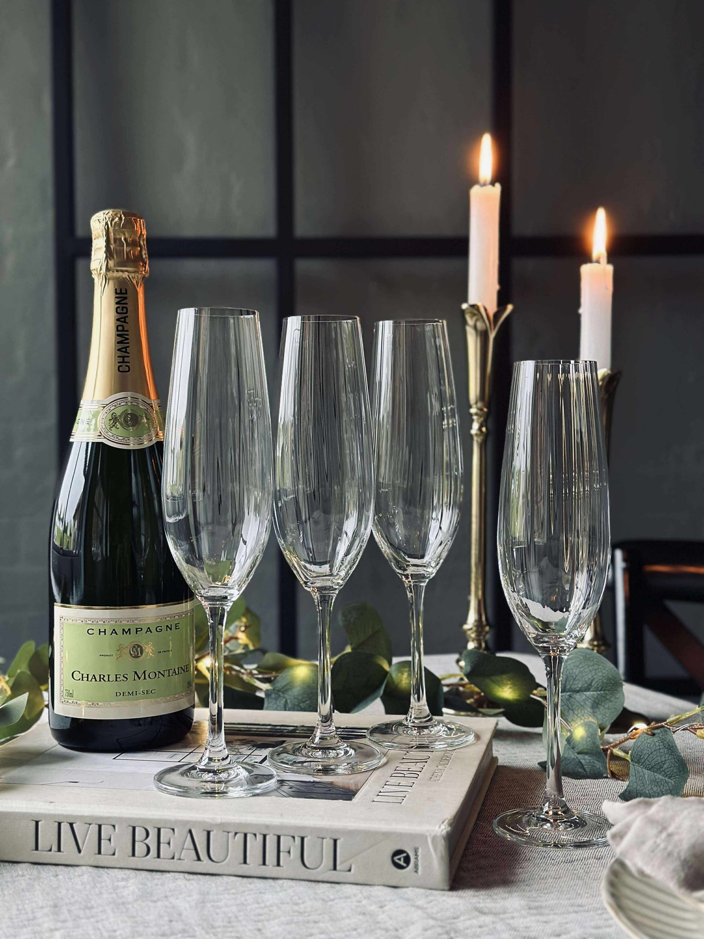 Champagnerglas CRYSTAL - Set mit 4 Stk.