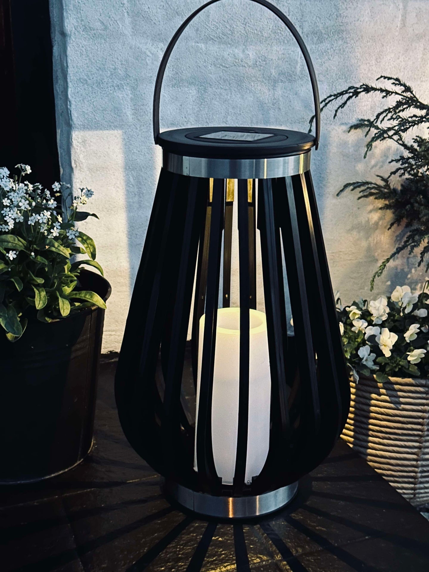 Laterne Solar schwarz XL