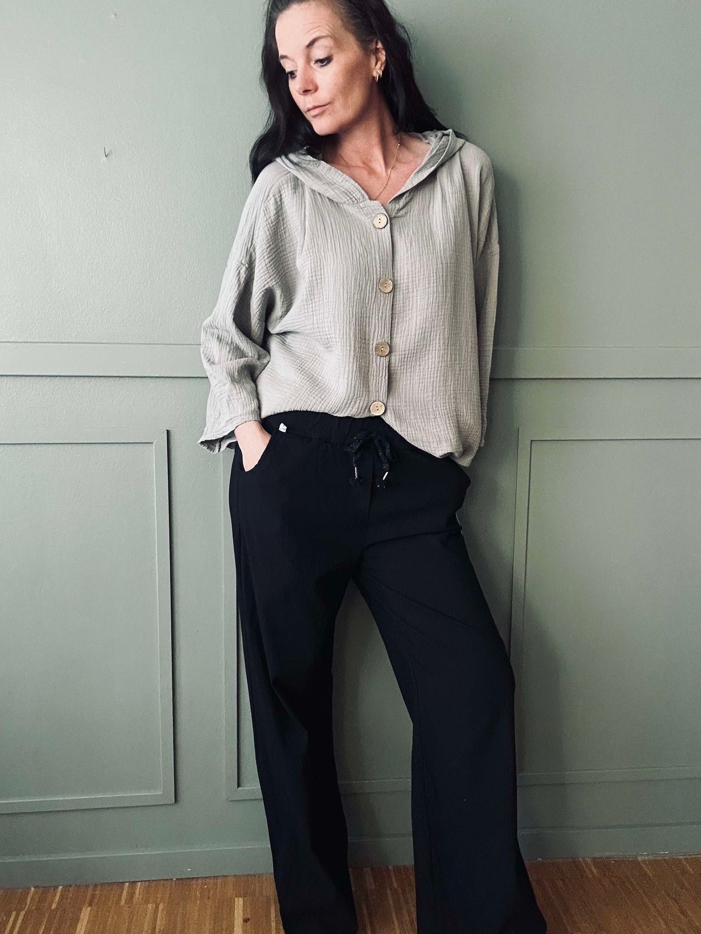 Cardigan aus leicht gewaffelter Baumwolle - Beige