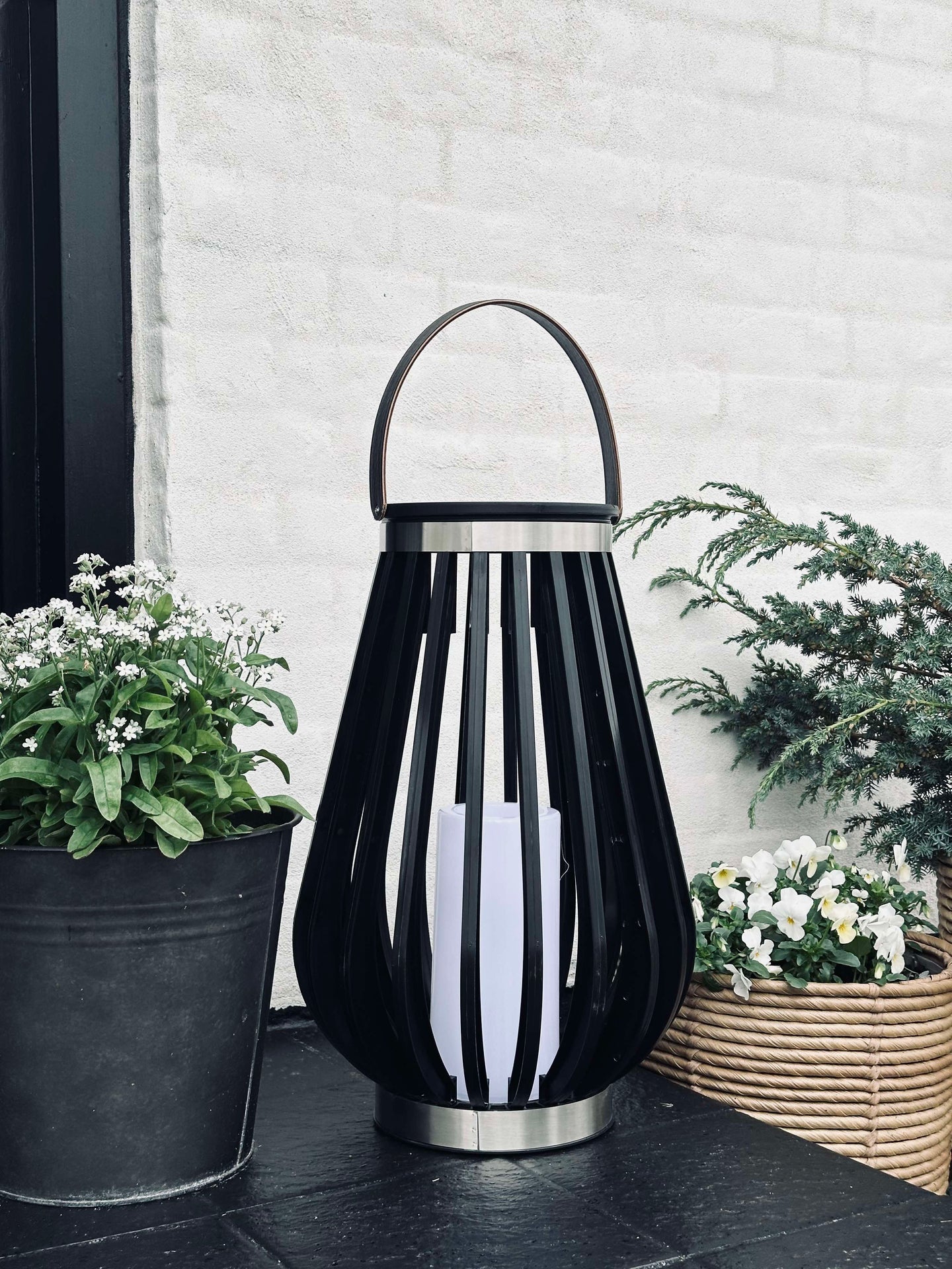 Laterne Solar schwarz XL