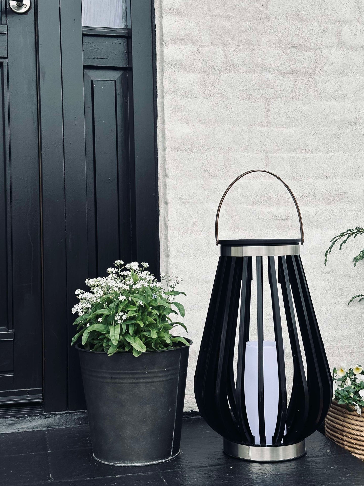 Laterne Solar schwarz XL