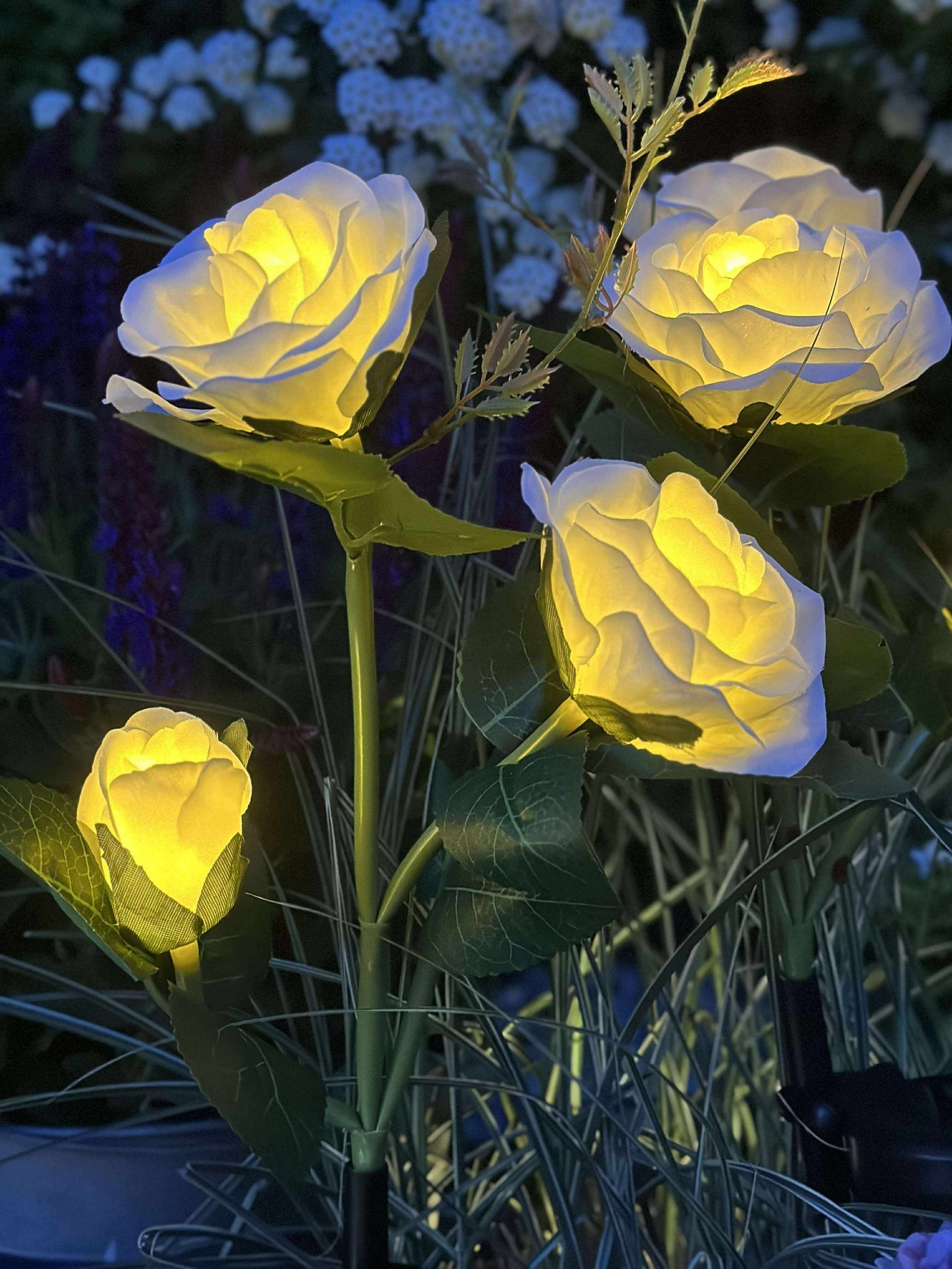 Rose mit Solarzellen - Weiß