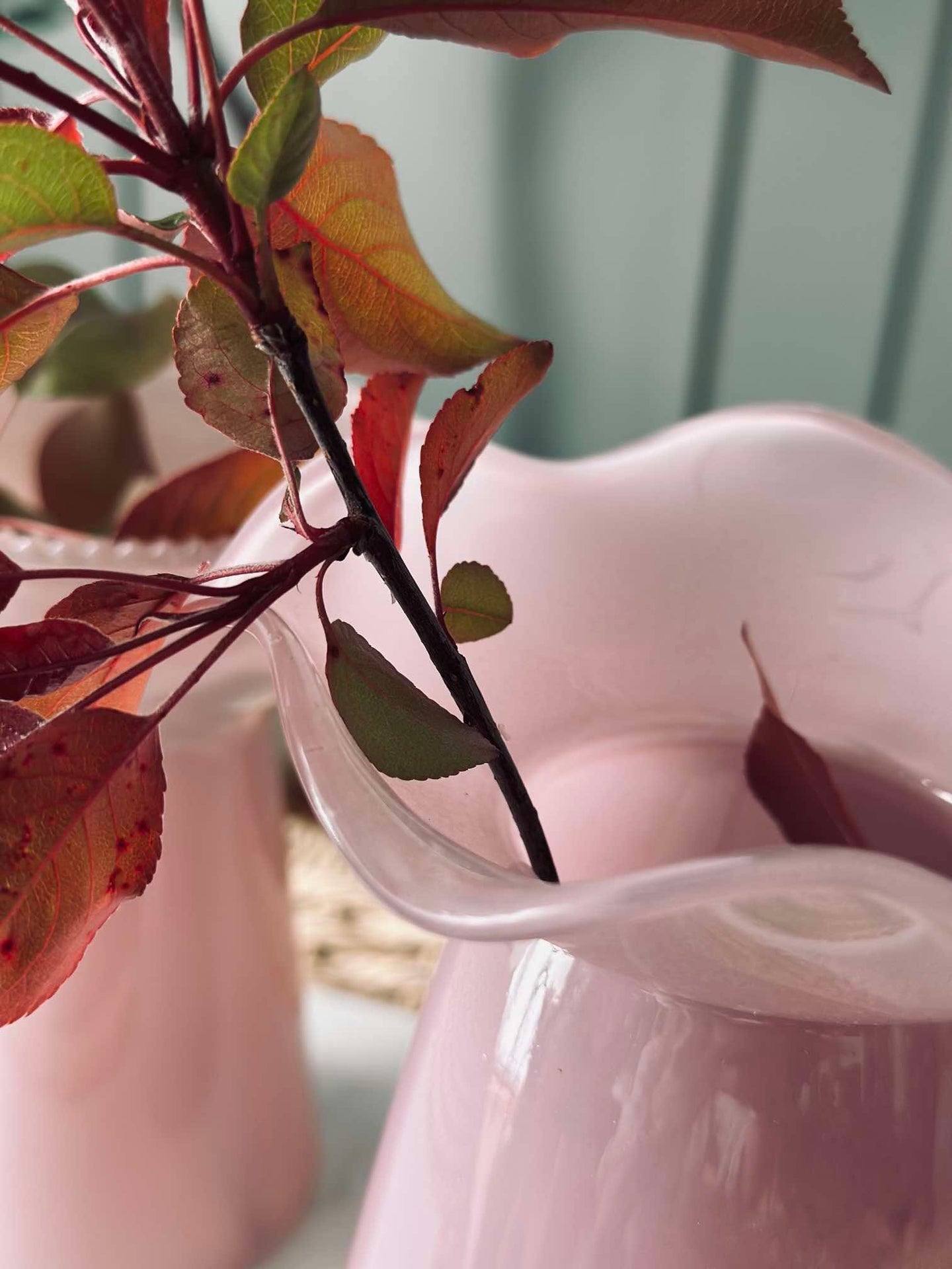 Hyazinthenvase mit Blumenrand - Rosa