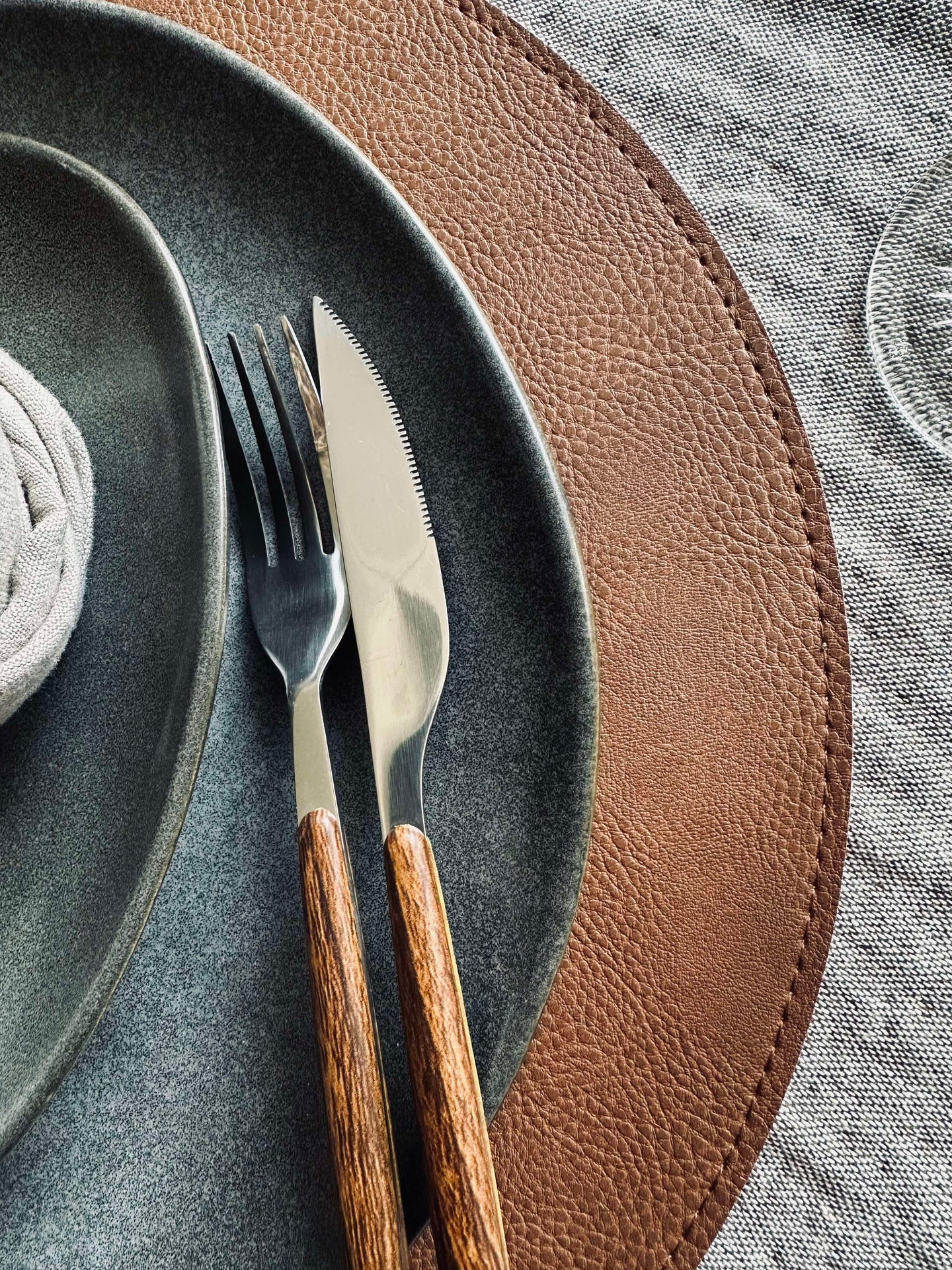 Wendbares Tischset - Tobacco/Sand