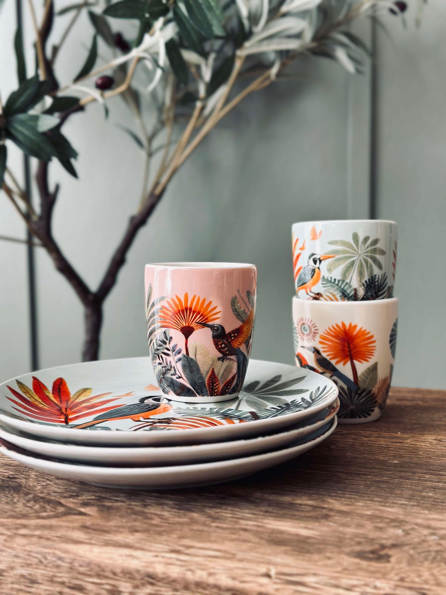 Becher ohne Henkel - Boho-Mix