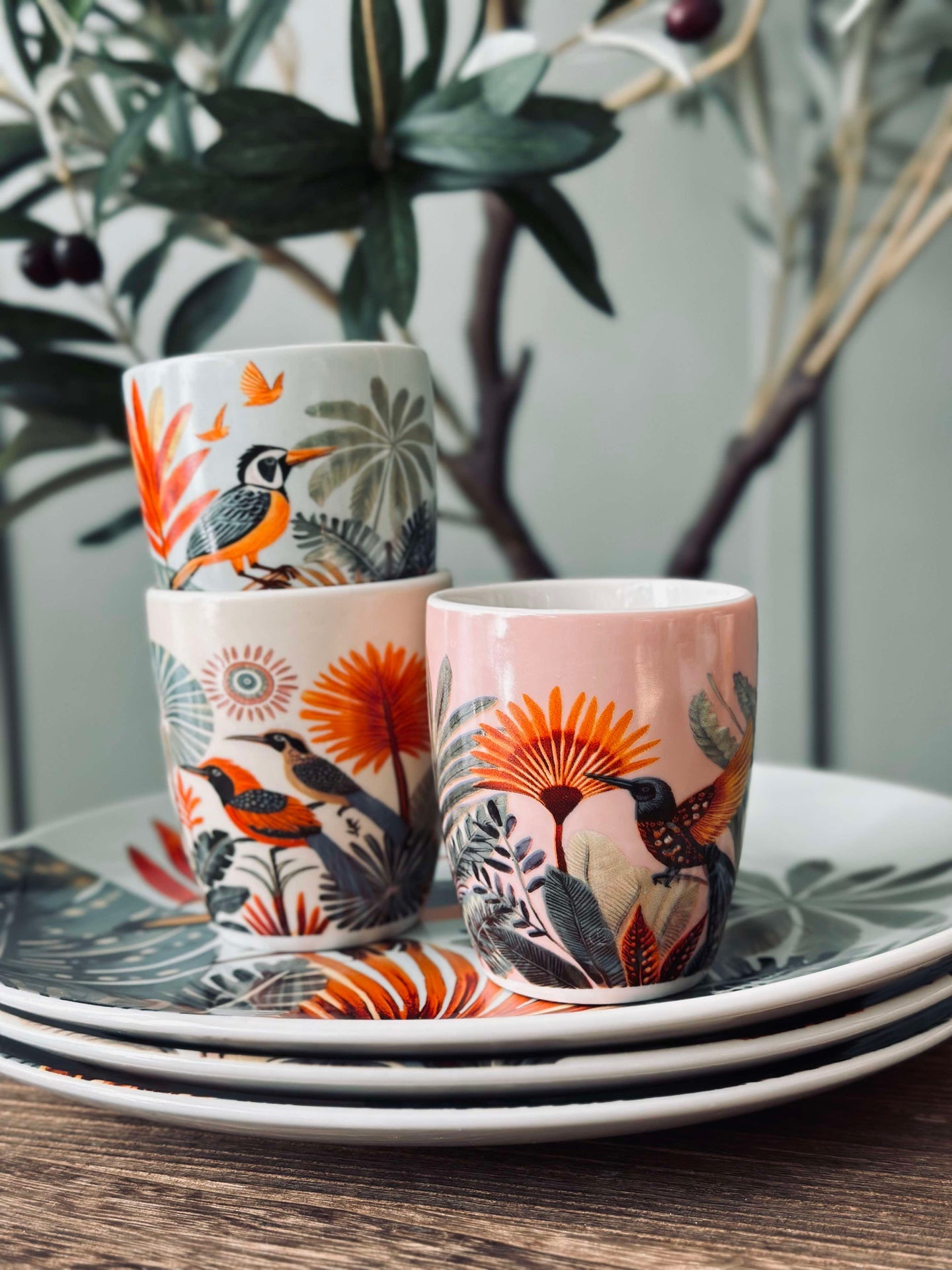 Becher ohne Henkel - Boho-Mix