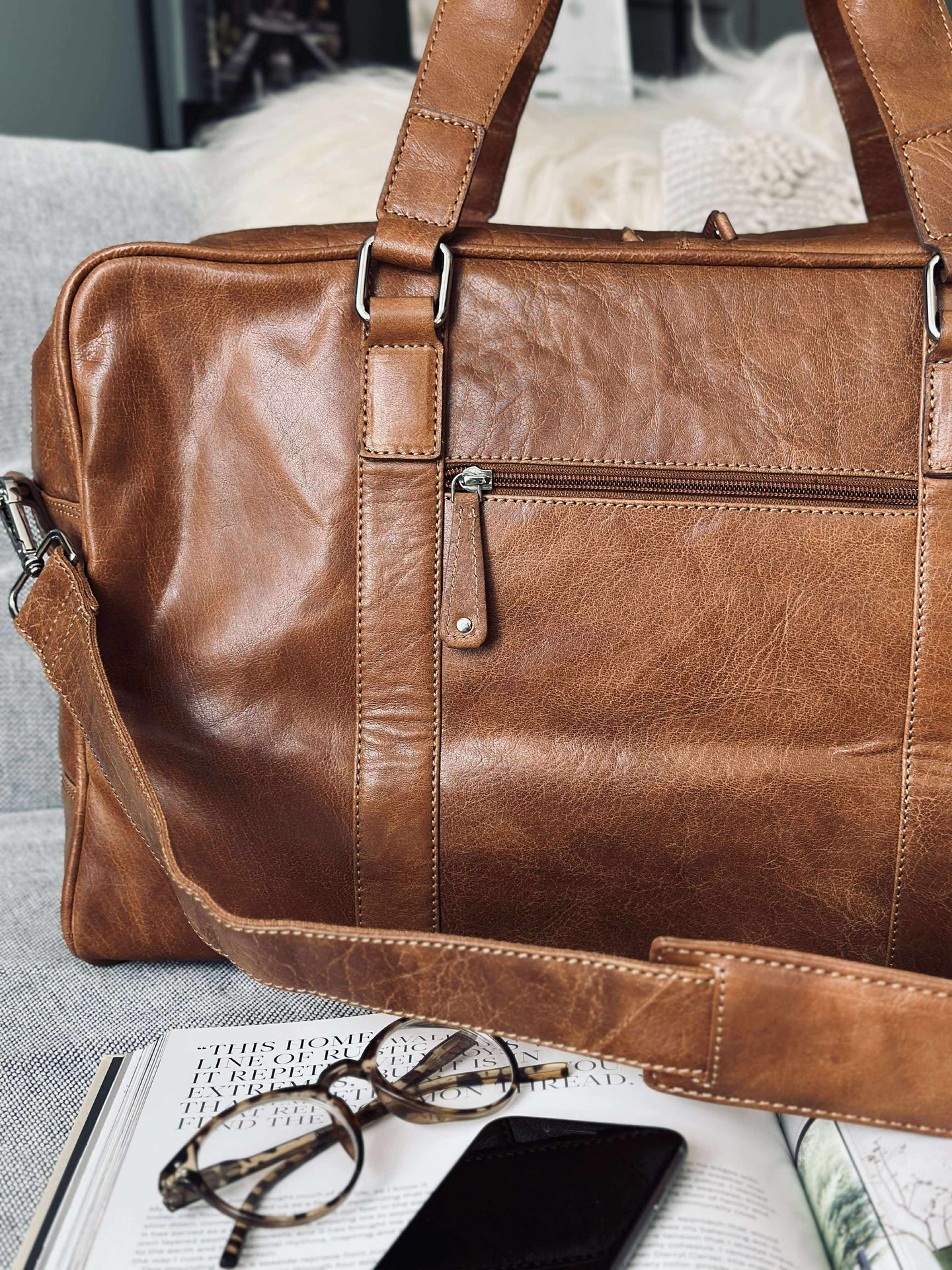 Weekendtasche Brooklyn - Cognac