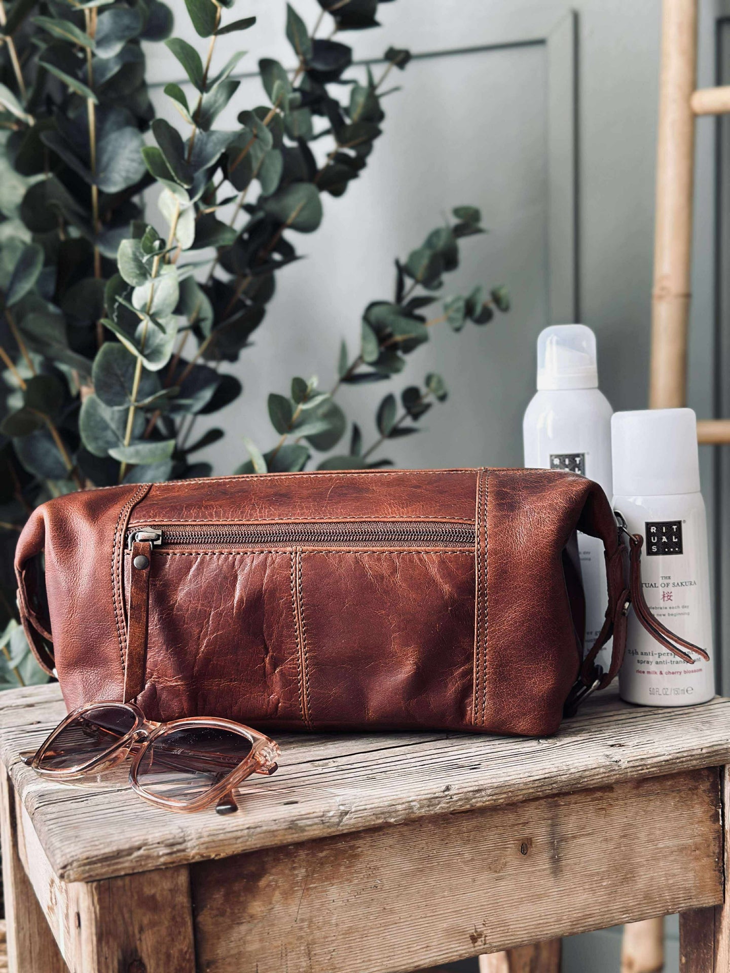 Toilettentasche - Raw deluxe, Italien Cognac