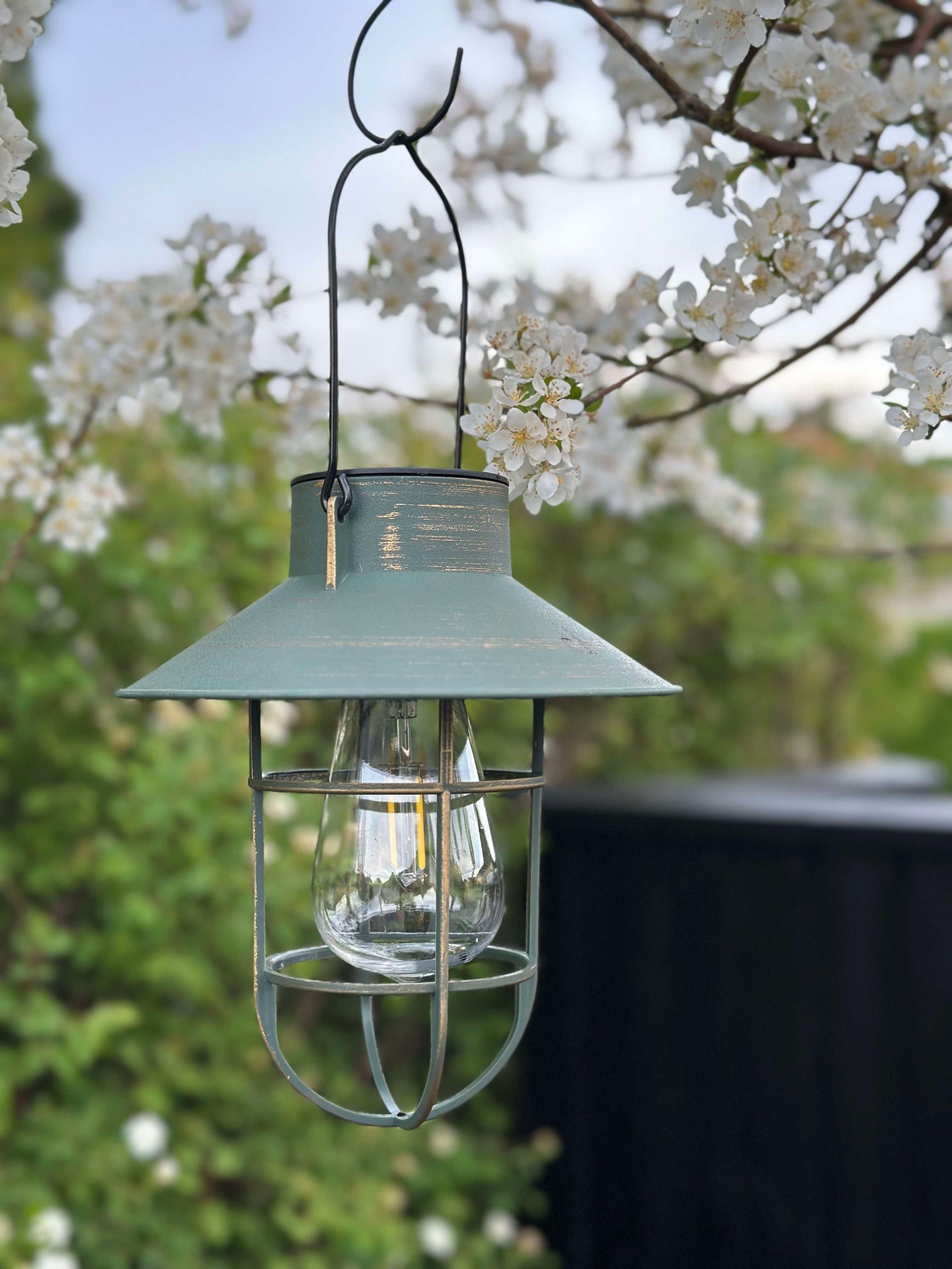 Solar-Lampe mit Aufhängung - Grün / Gold
