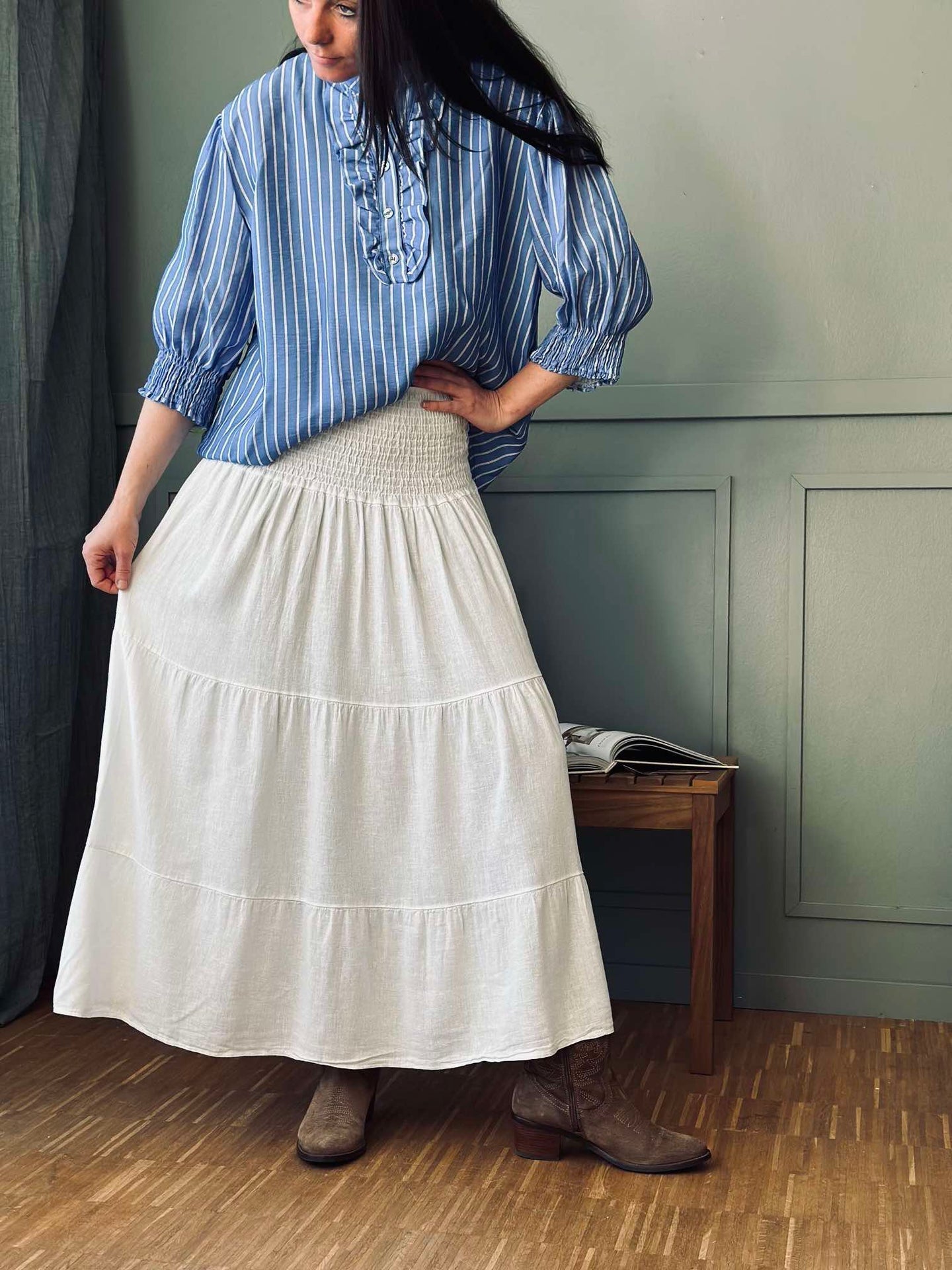 Rock Leinenmix - Solid white