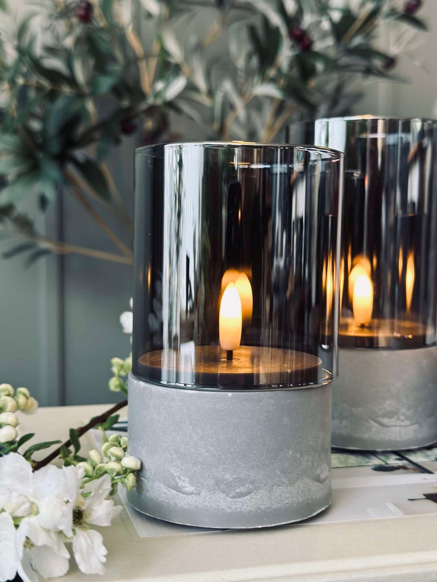 LED GREY Zylinder Set mit 3 Stk - Zugelassen für Innen und Außen