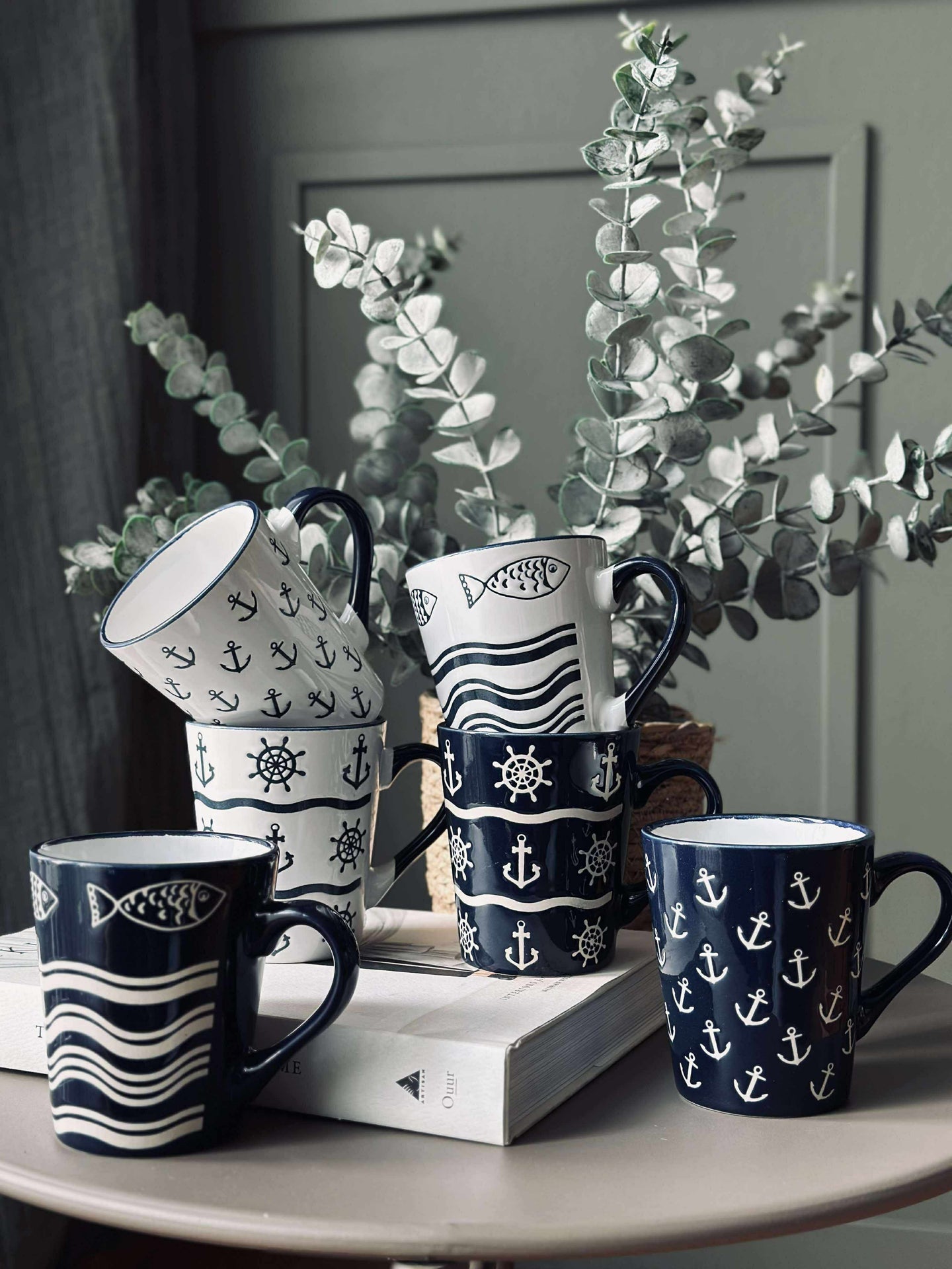 Steingut-Becher – Maritime MIX