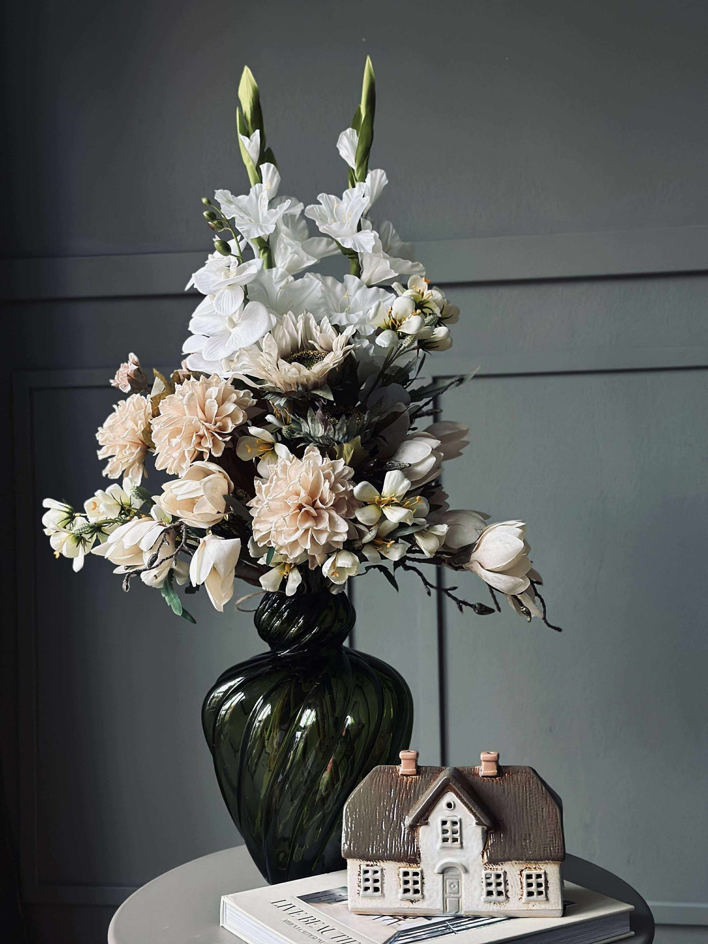 Vase ART grün mundgeblasen