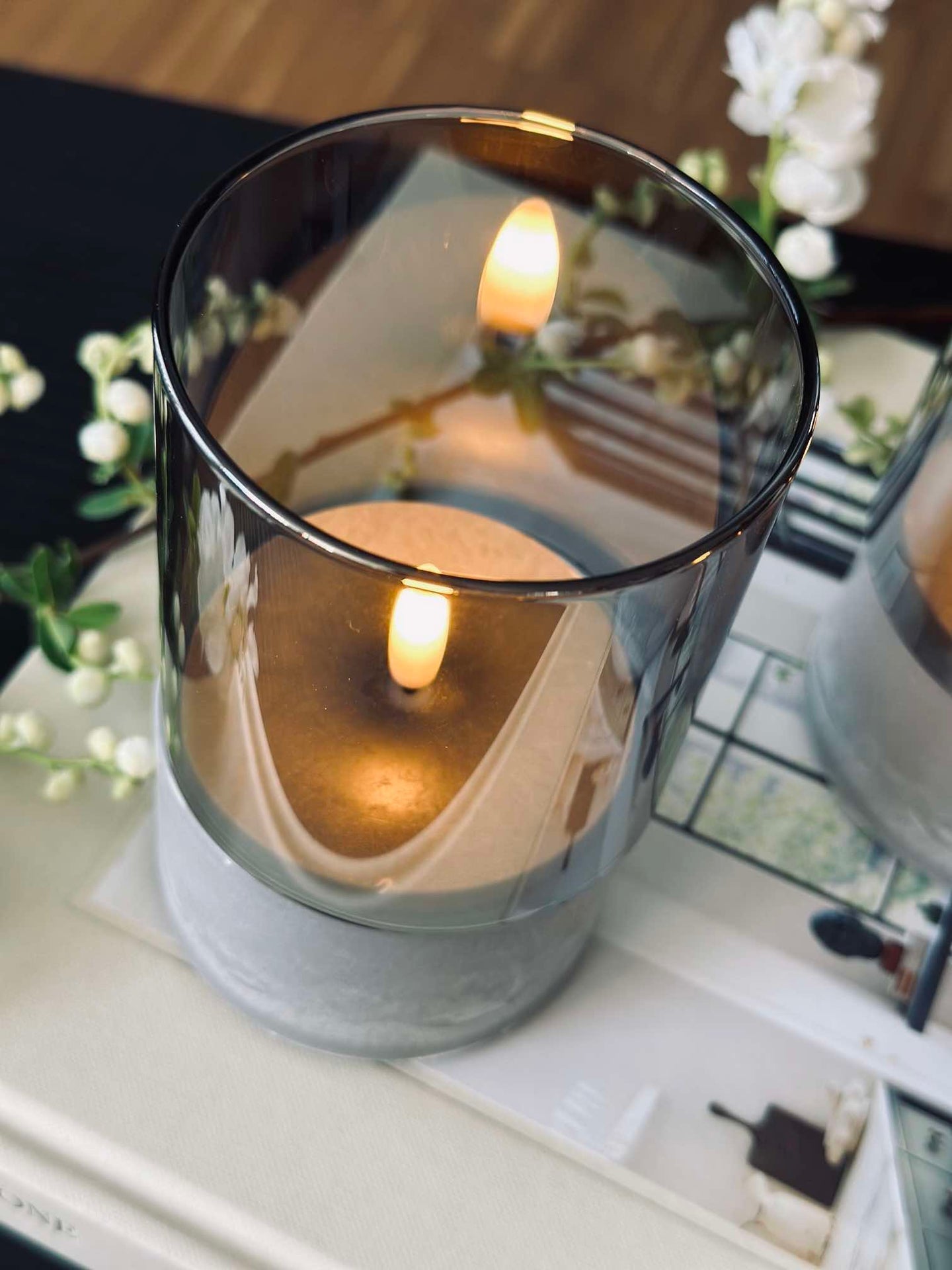 LED GREY Zylinder Set mit 3 Stk - Zugelassen für Innen und Außen