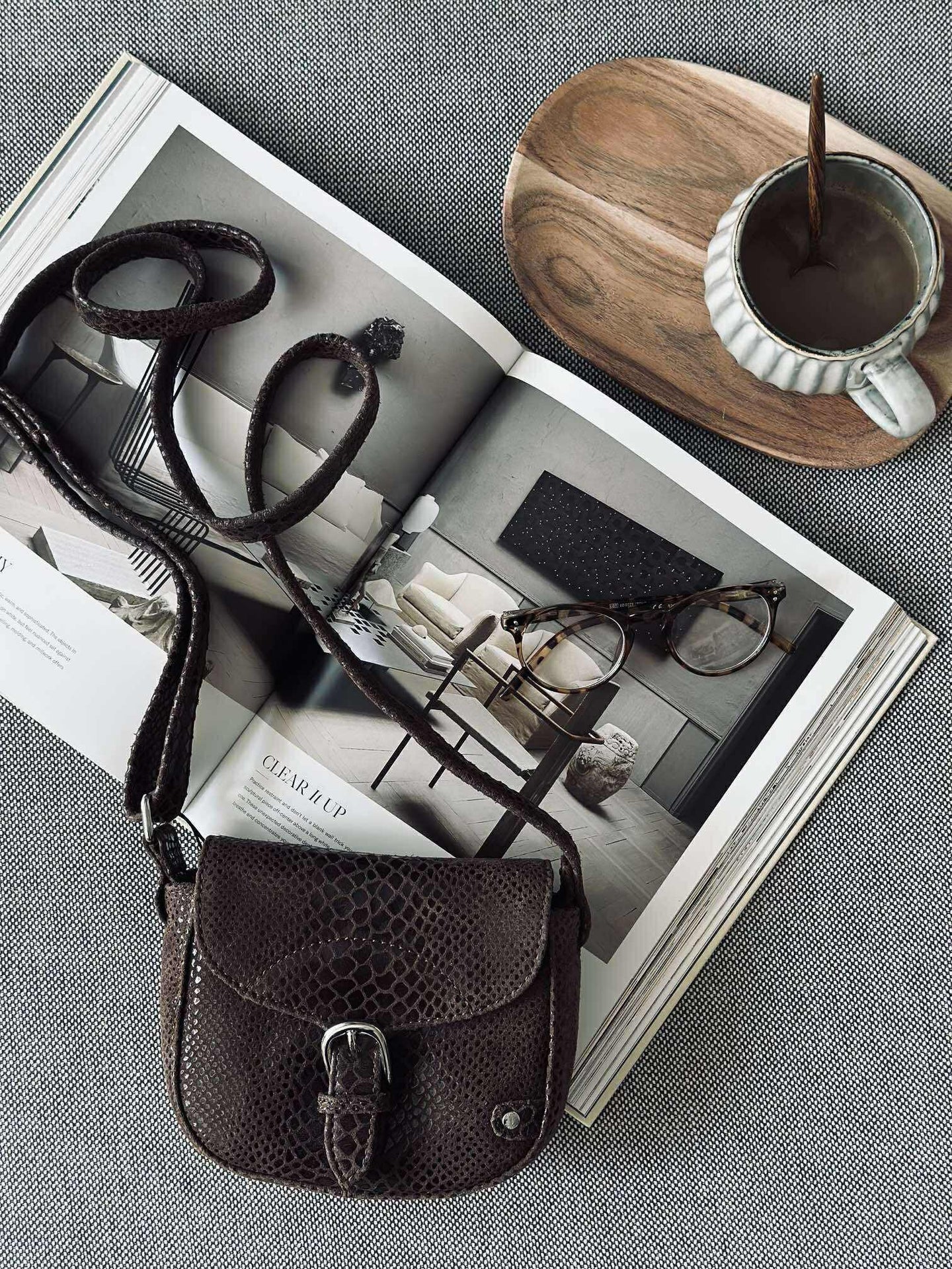 Crossbody Aura - Brown croco