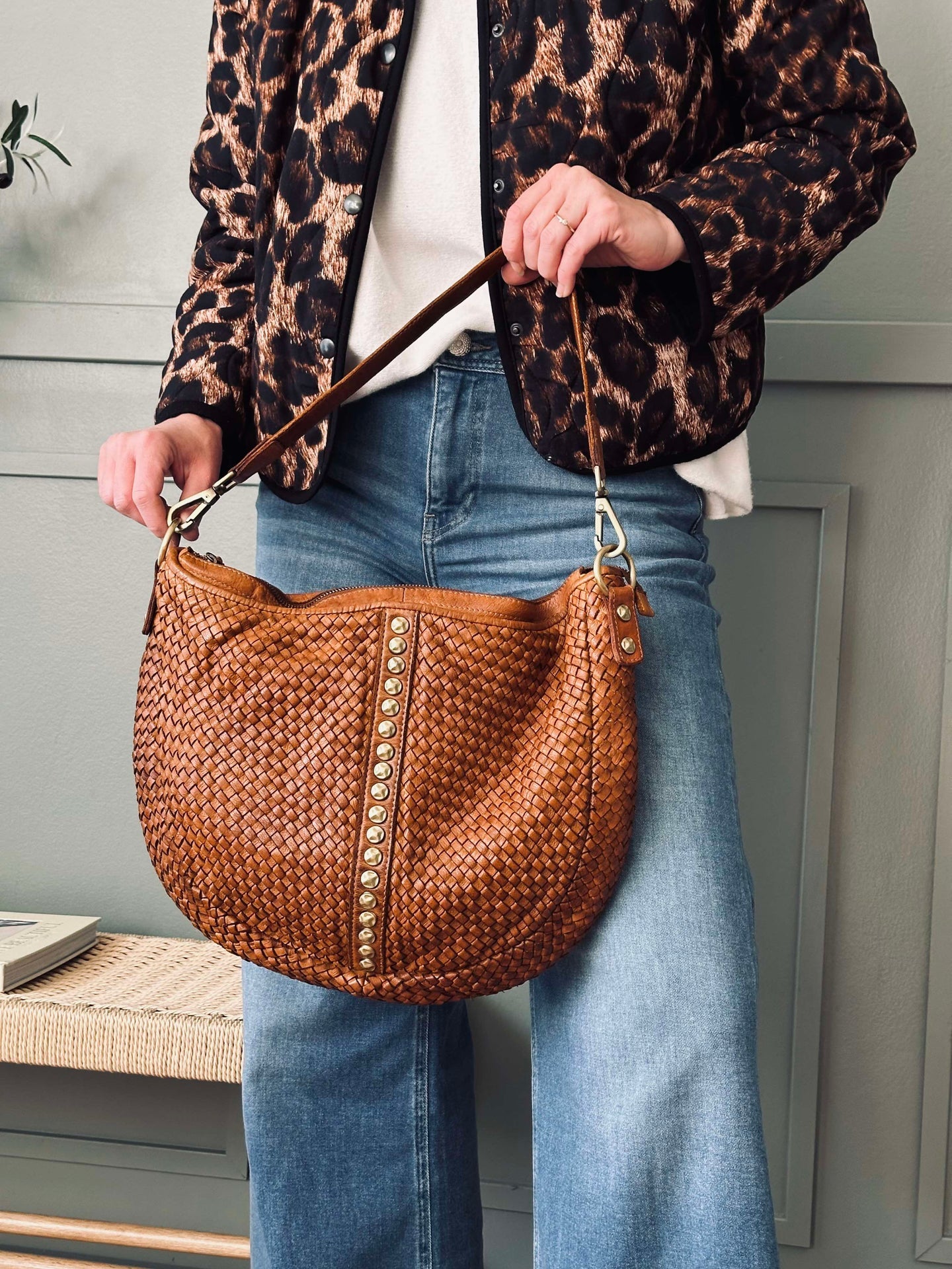 Crossover JOMA Geflecht und Nieten - Cognac