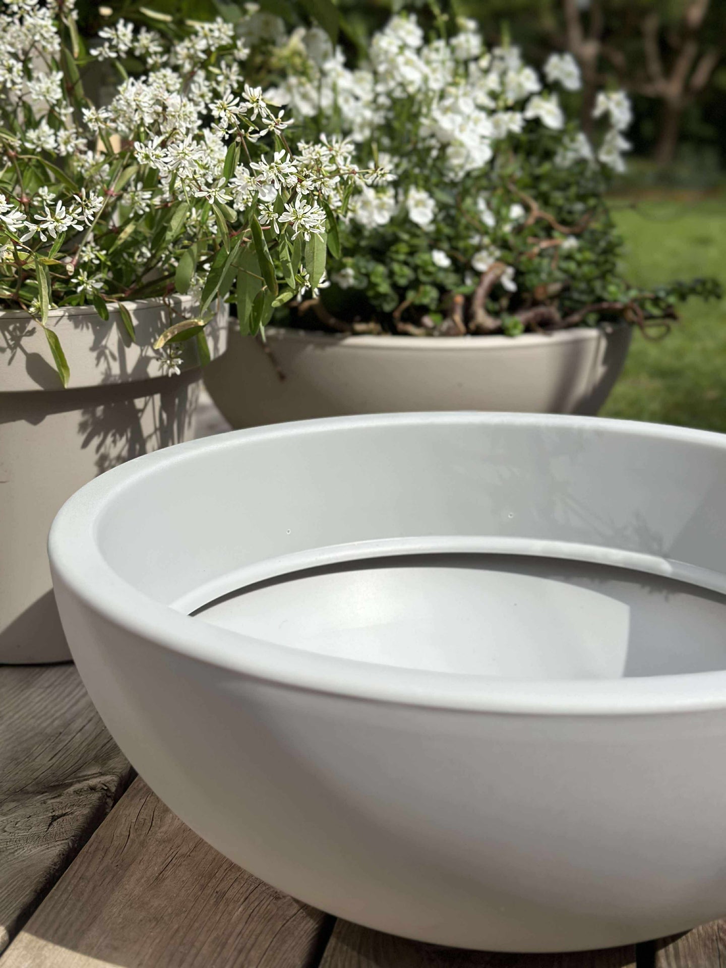 Spiegelbecken aus Recycling-Kunststoff - Stone Grey