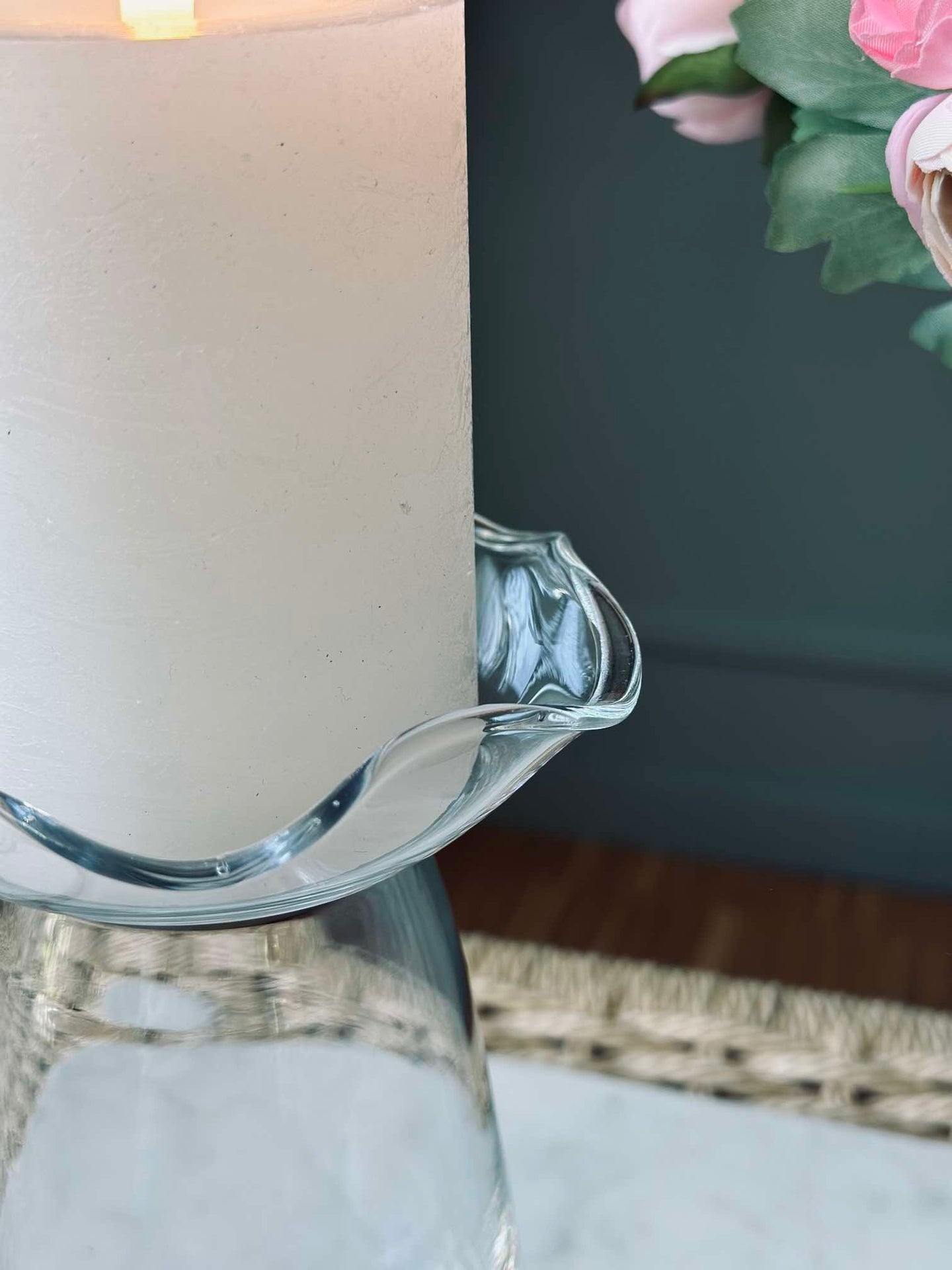 Hyazinthvase mit Blumenrand - Klar