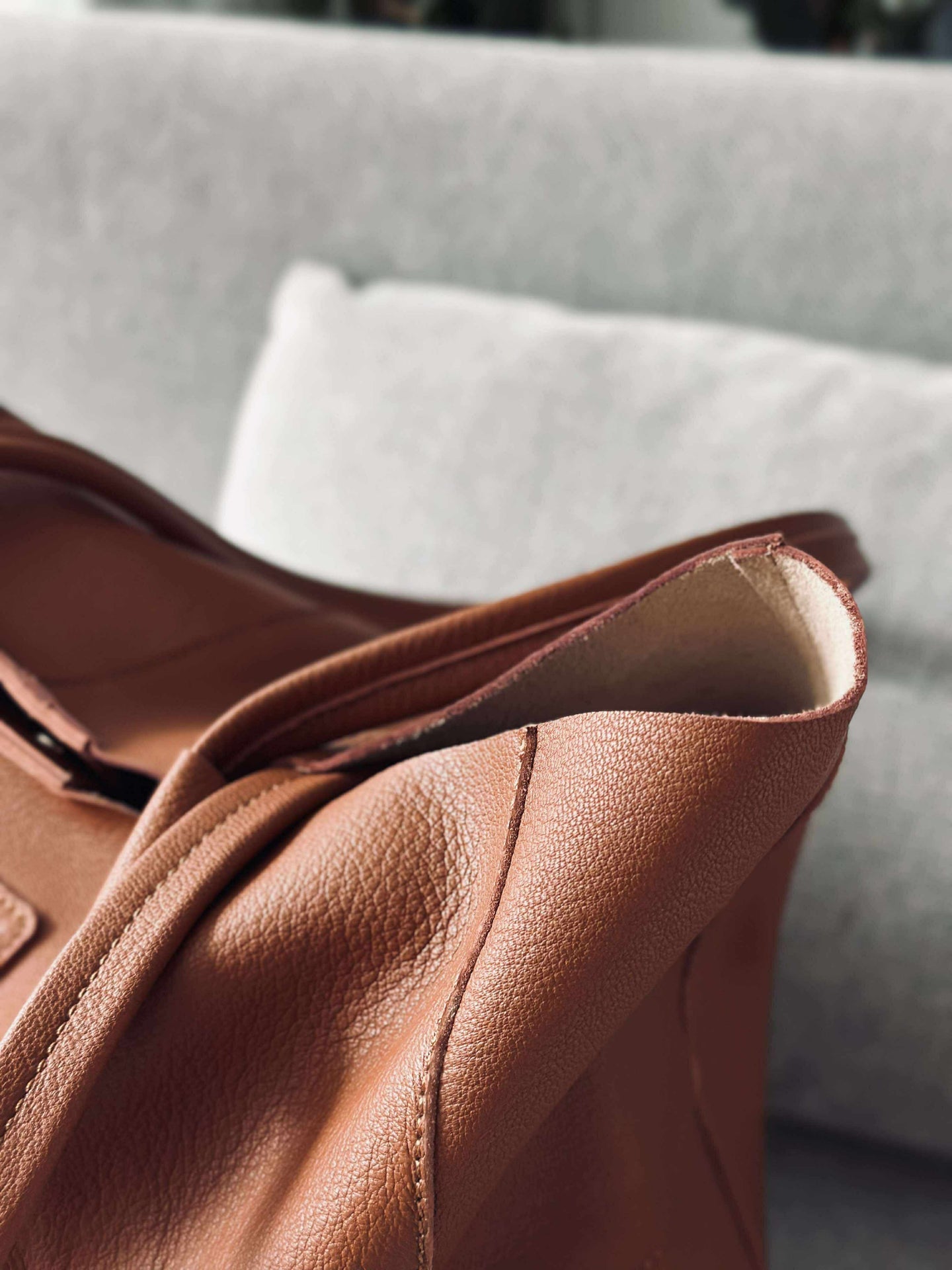 Shopper Daily aus weichem Leder - Cognac