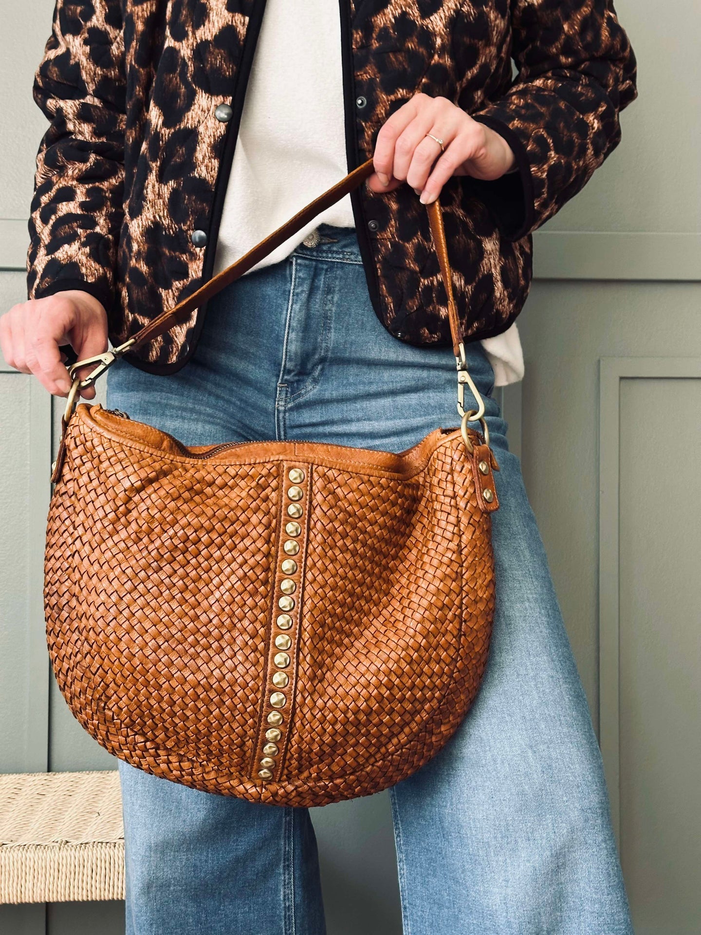Crossover JOMA Geflecht und Nieten - Cognac