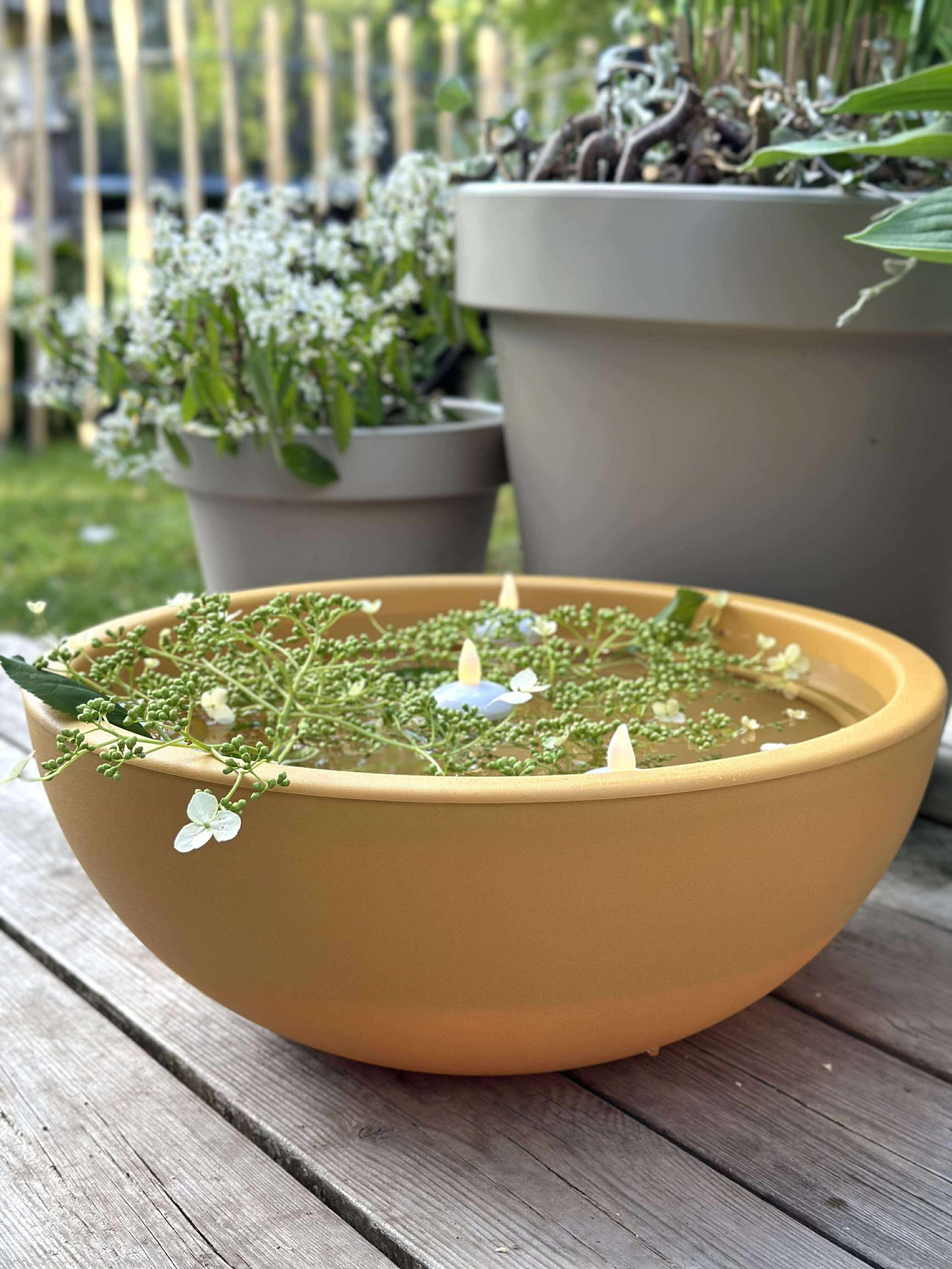 Spiegelbecken aus Recycling-Kunststoff - Yellow