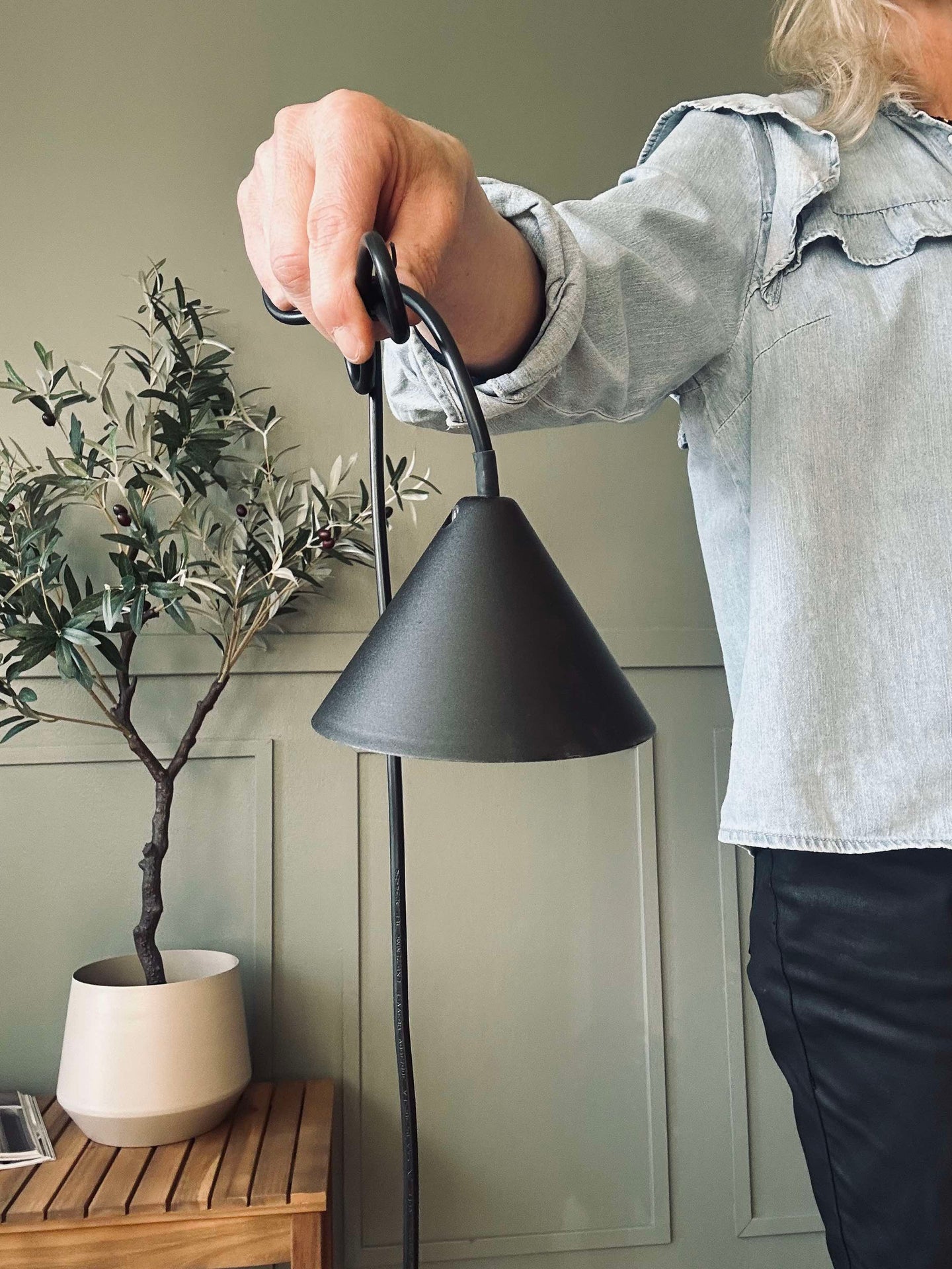 Bambuslampe - Schwarz Ø33