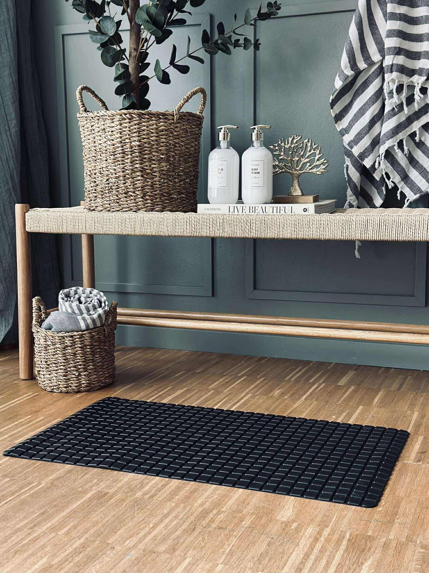 Badematte RUTSCHFEST 69x39 - Schwarz