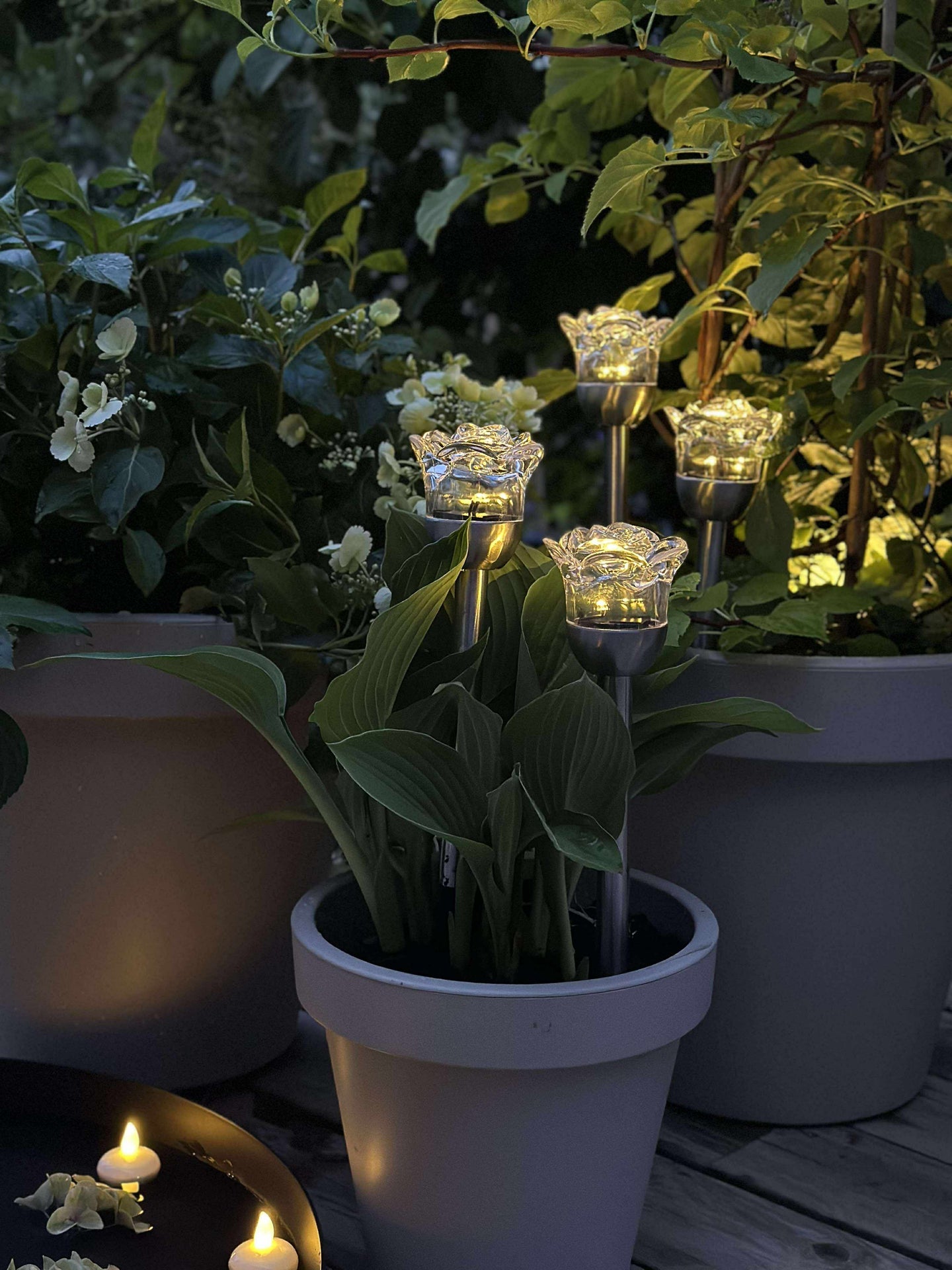 Fackel mit Solarzellen FLOWER – Set mit 4 Stück