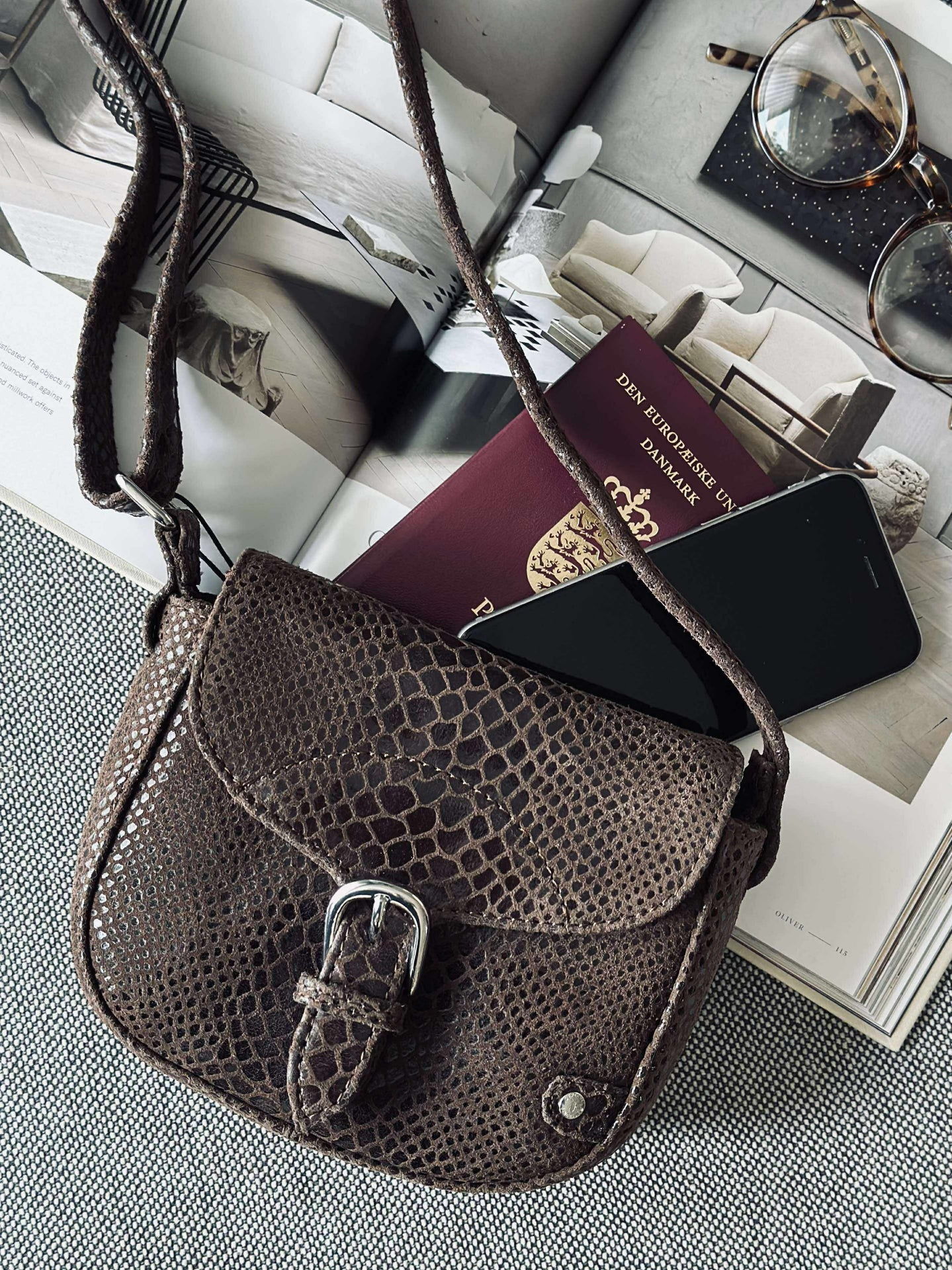 Crossbody Aura - Brown croco