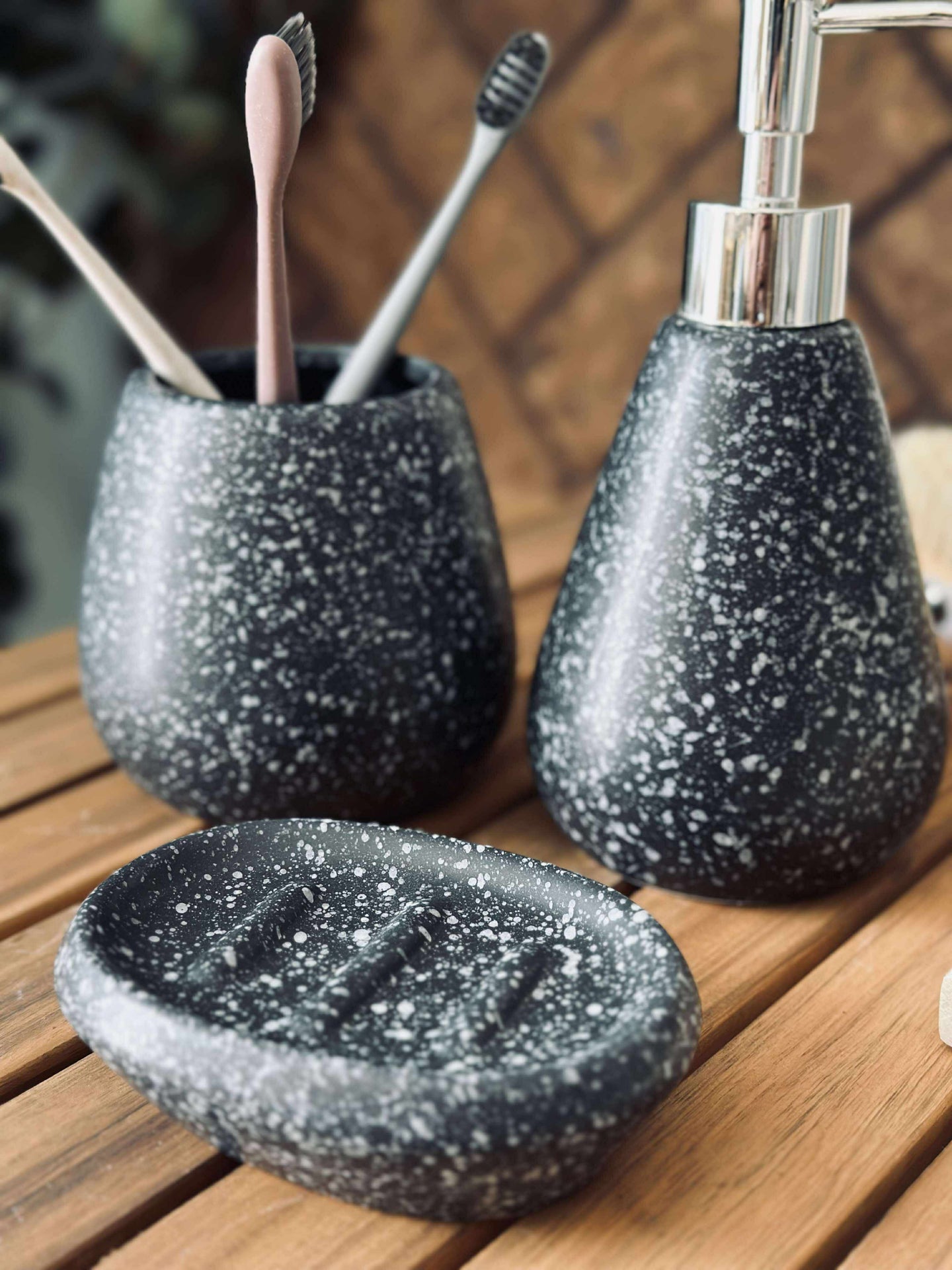 Badezimmer-Set mit 3 Teilen - Stone