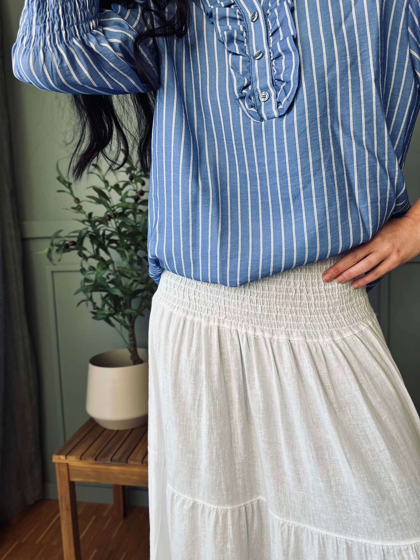 Rock Leinenmix - Solid white