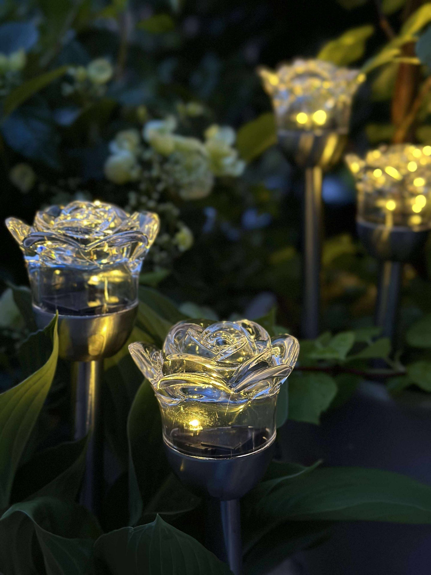 Fackel mit Solarzellen FLOWER – Set mit 4 Stück