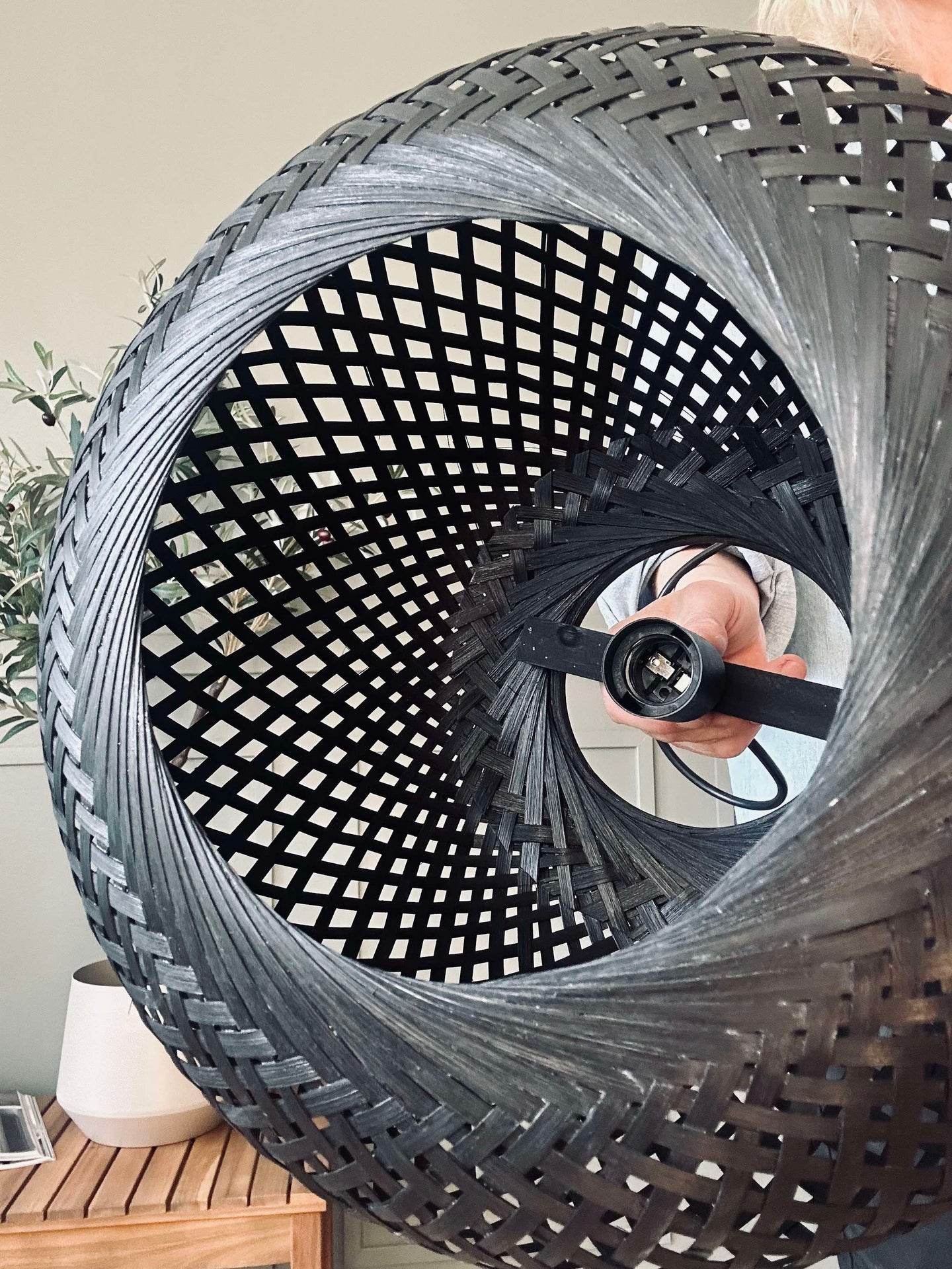 Bambuslampe - Schwarz Ø33