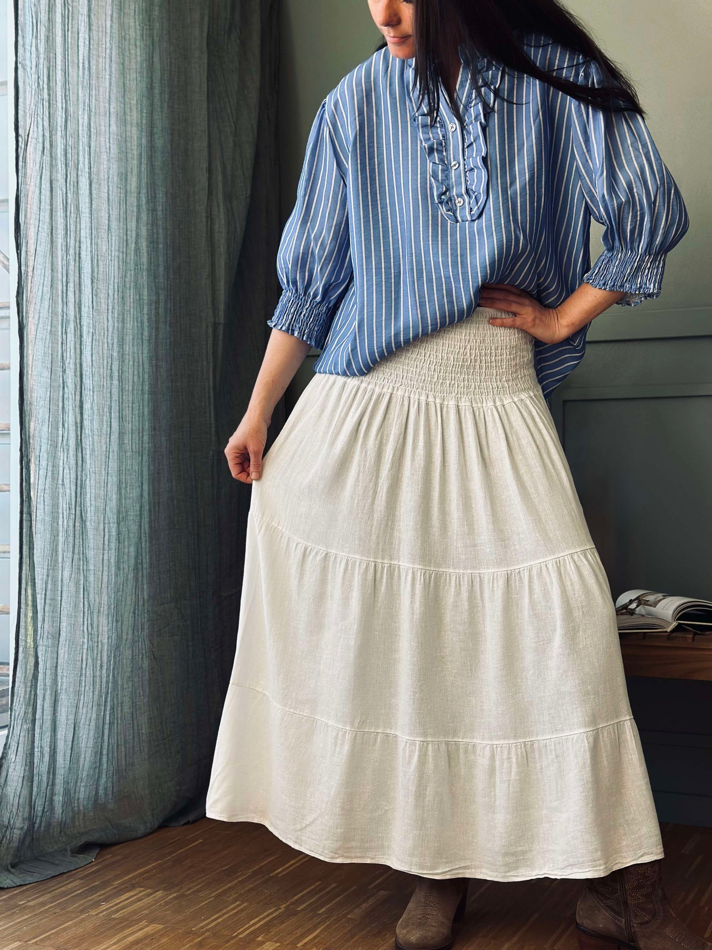 Rock Leinenmix - Solid white