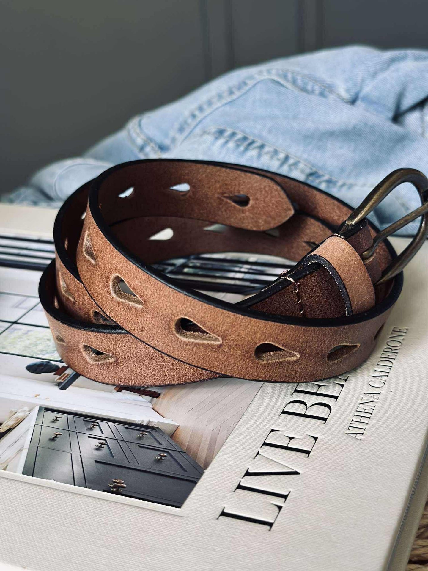 Jeans-Gürtel - Cognac