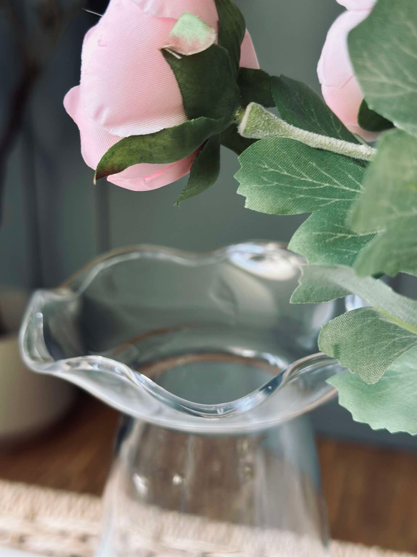Hyazinthvase mit Blumenrand - Klar