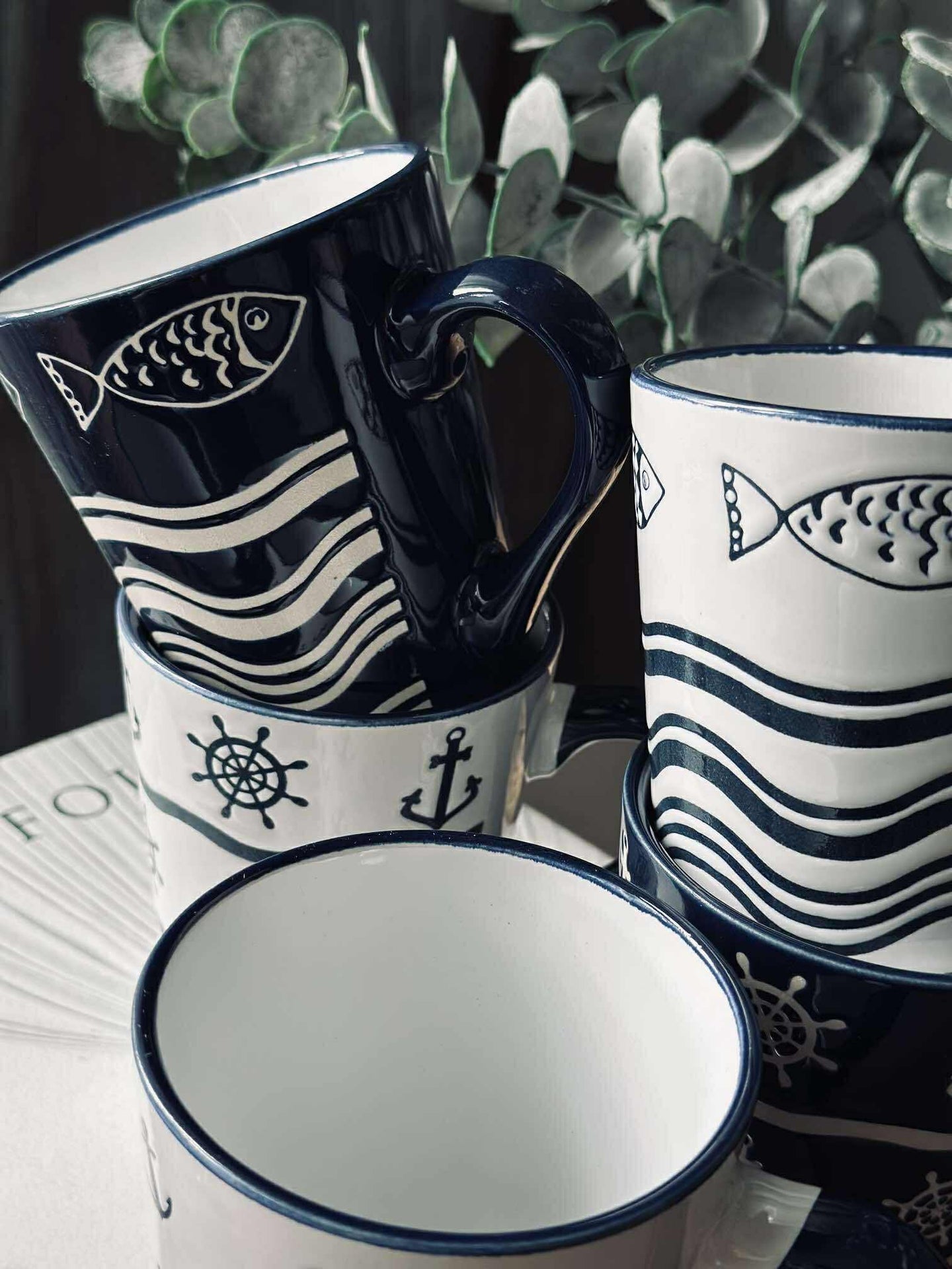 Steingut-Becher – Maritime MIX