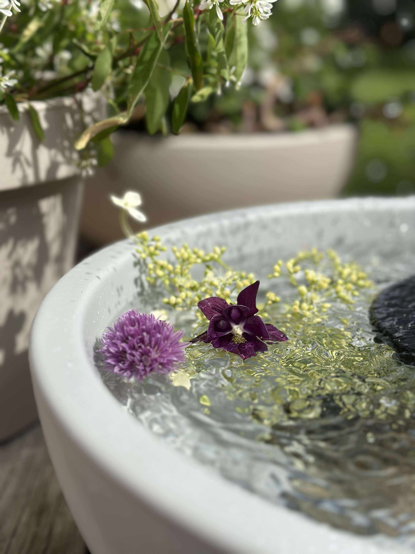 Spiegelbecken aus Recycling-Kunststoff - Stone Grey