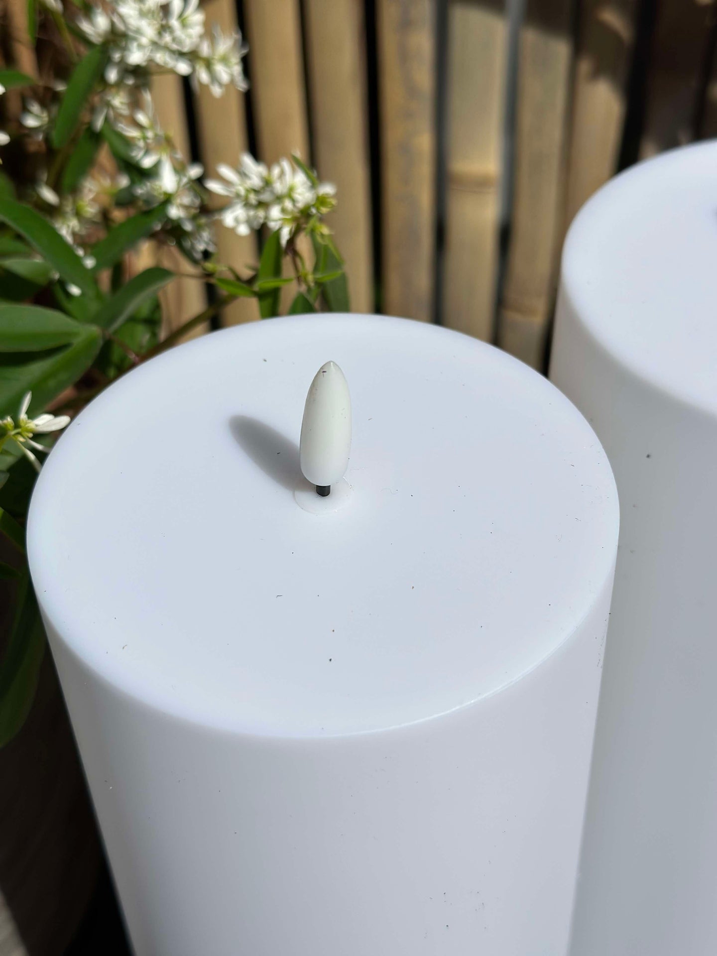 Außen-XL-LED-Stumpenkerzen H 25 cm - Set mit 2 Stk inkl. Fernbedienung
