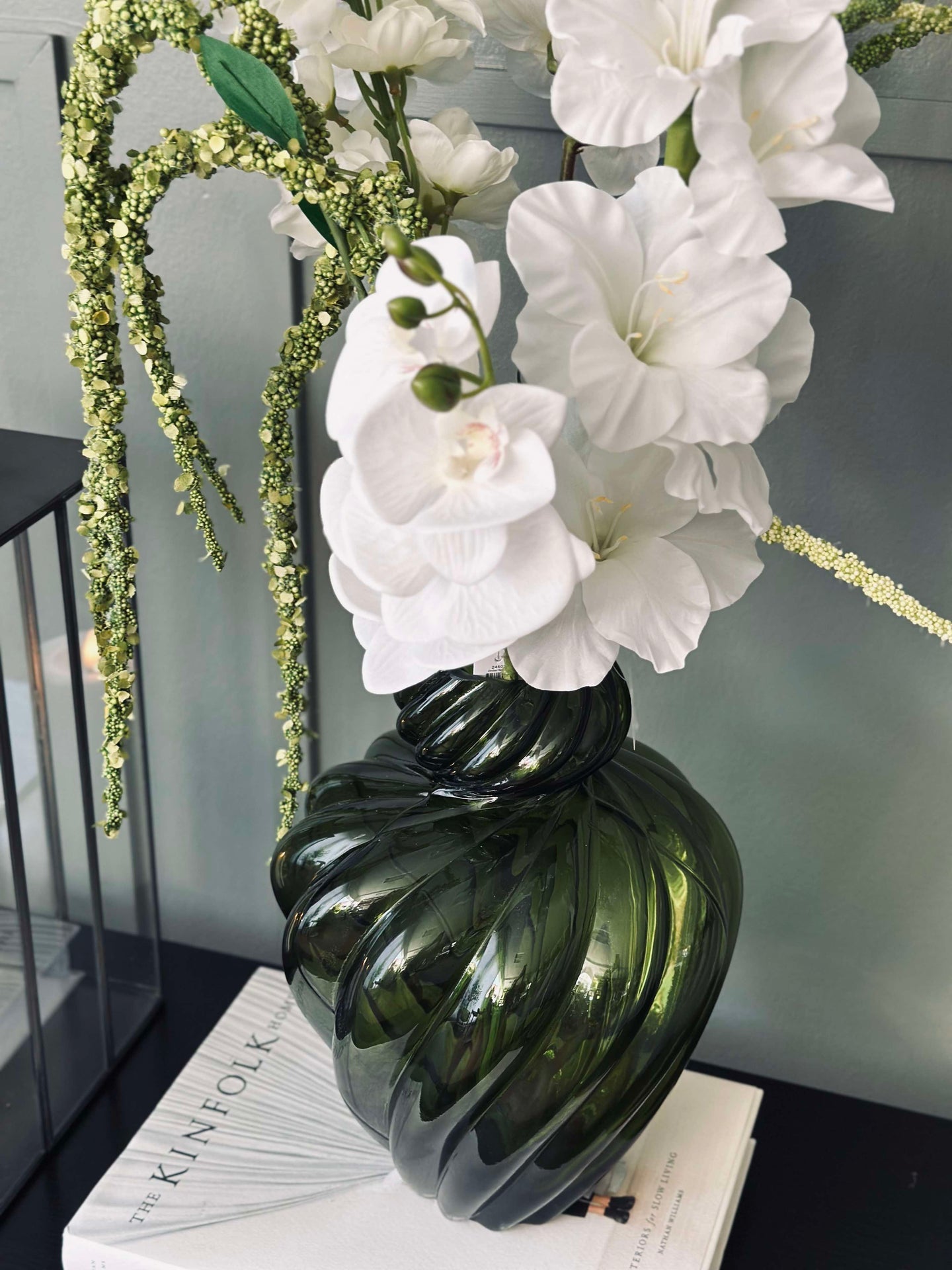 Vase ART grün mundgeblasen