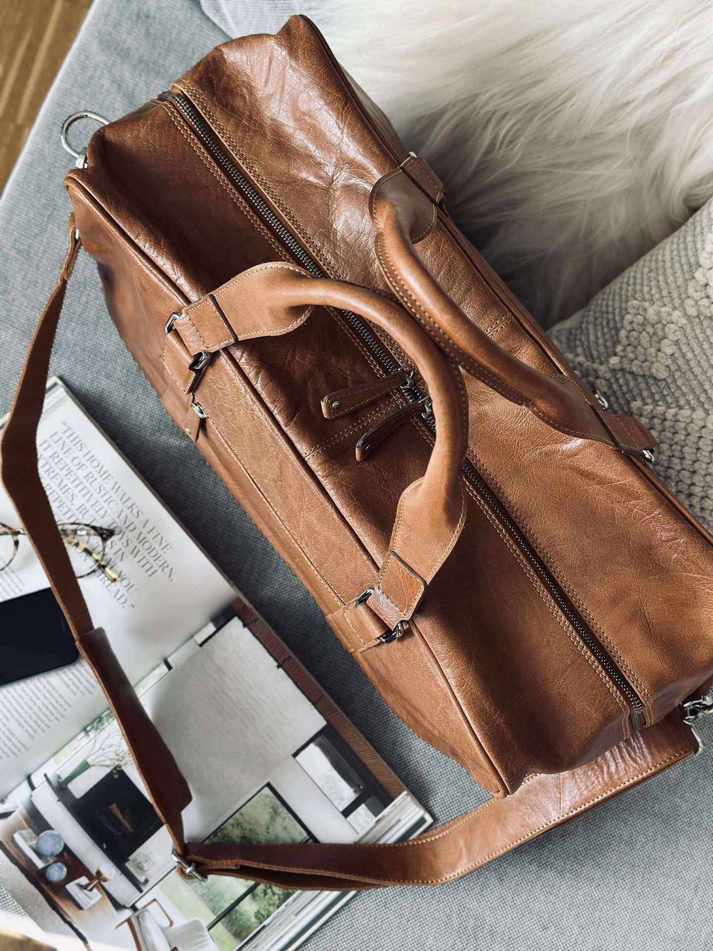 Weekendtasche Brooklyn - Cognac