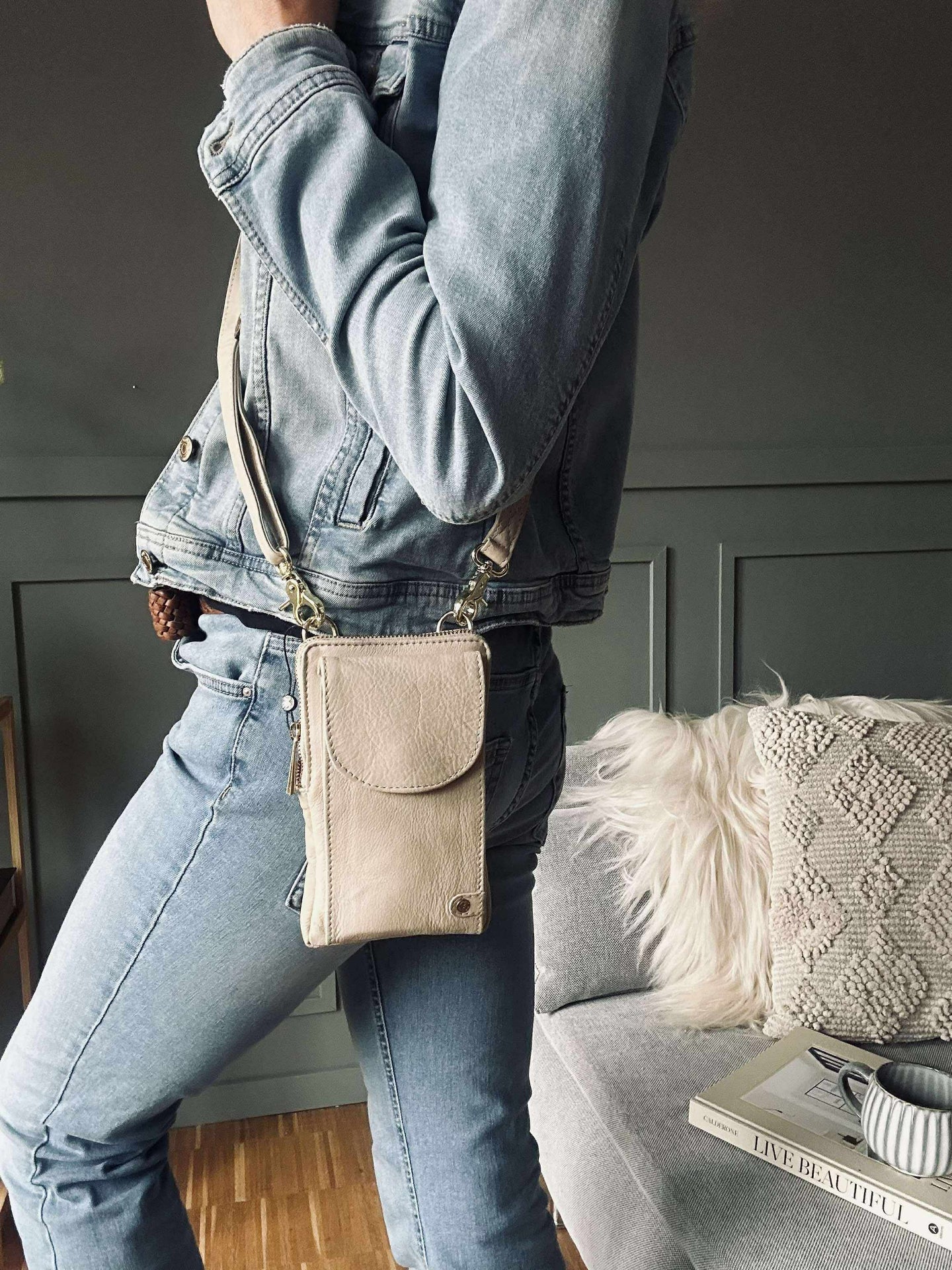 Handytasche - Sand / Gold