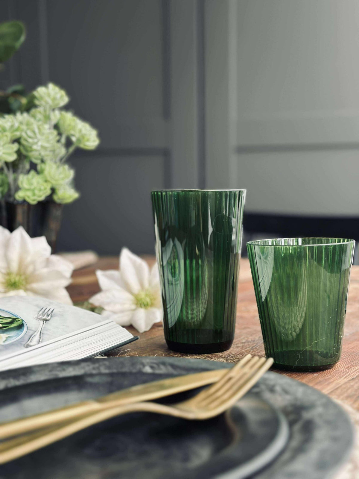 Glas Claire 300 ml. Grün - 2 Stk.