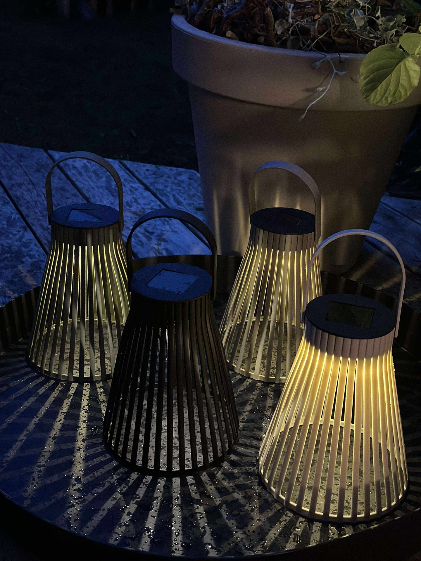 Laterne mit Solarzellen 18 cm - verschiedene Farboptionen