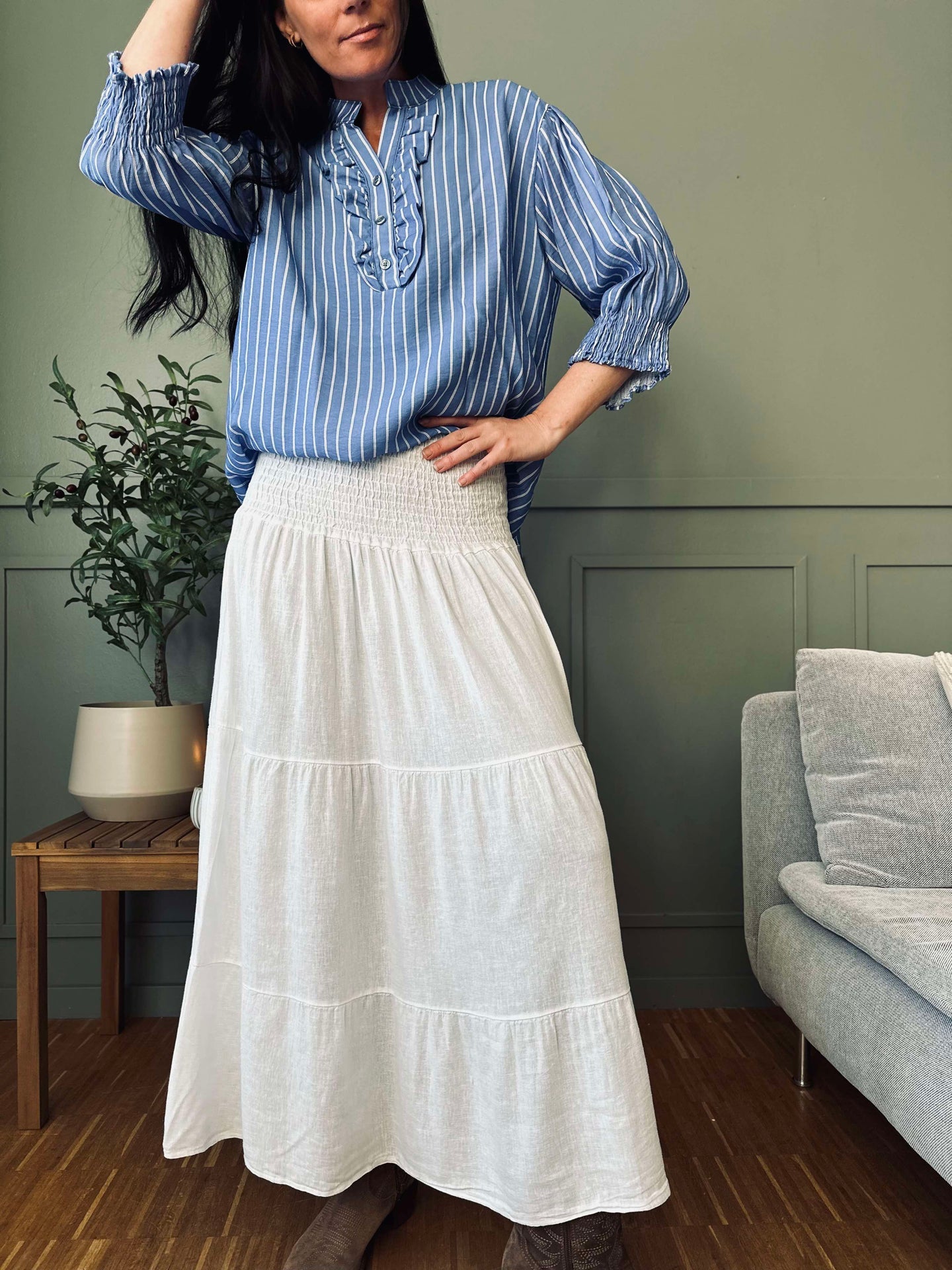 Rock Leinenmix - Solid white