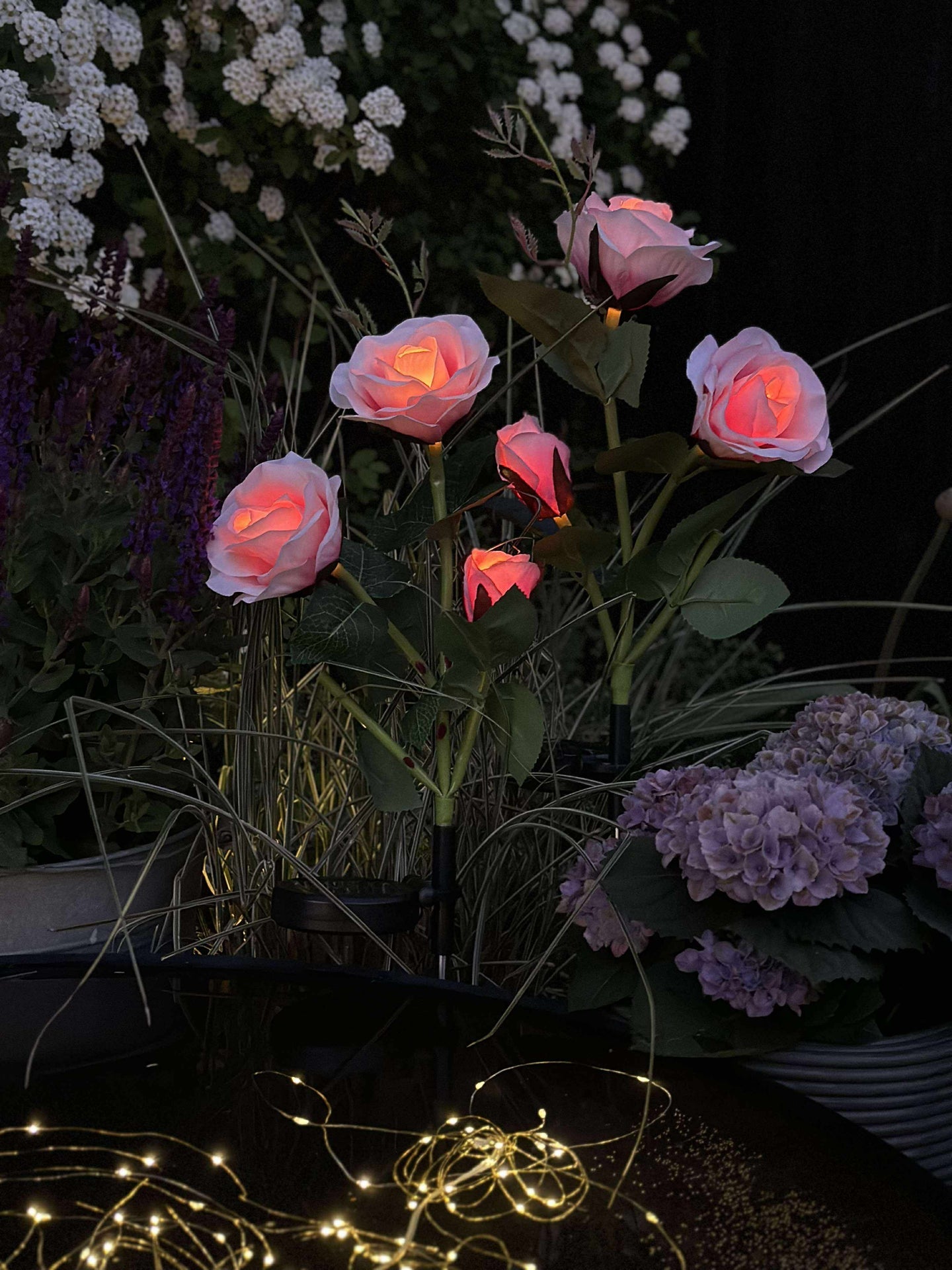 Rose mit Solarzellen - Rosa