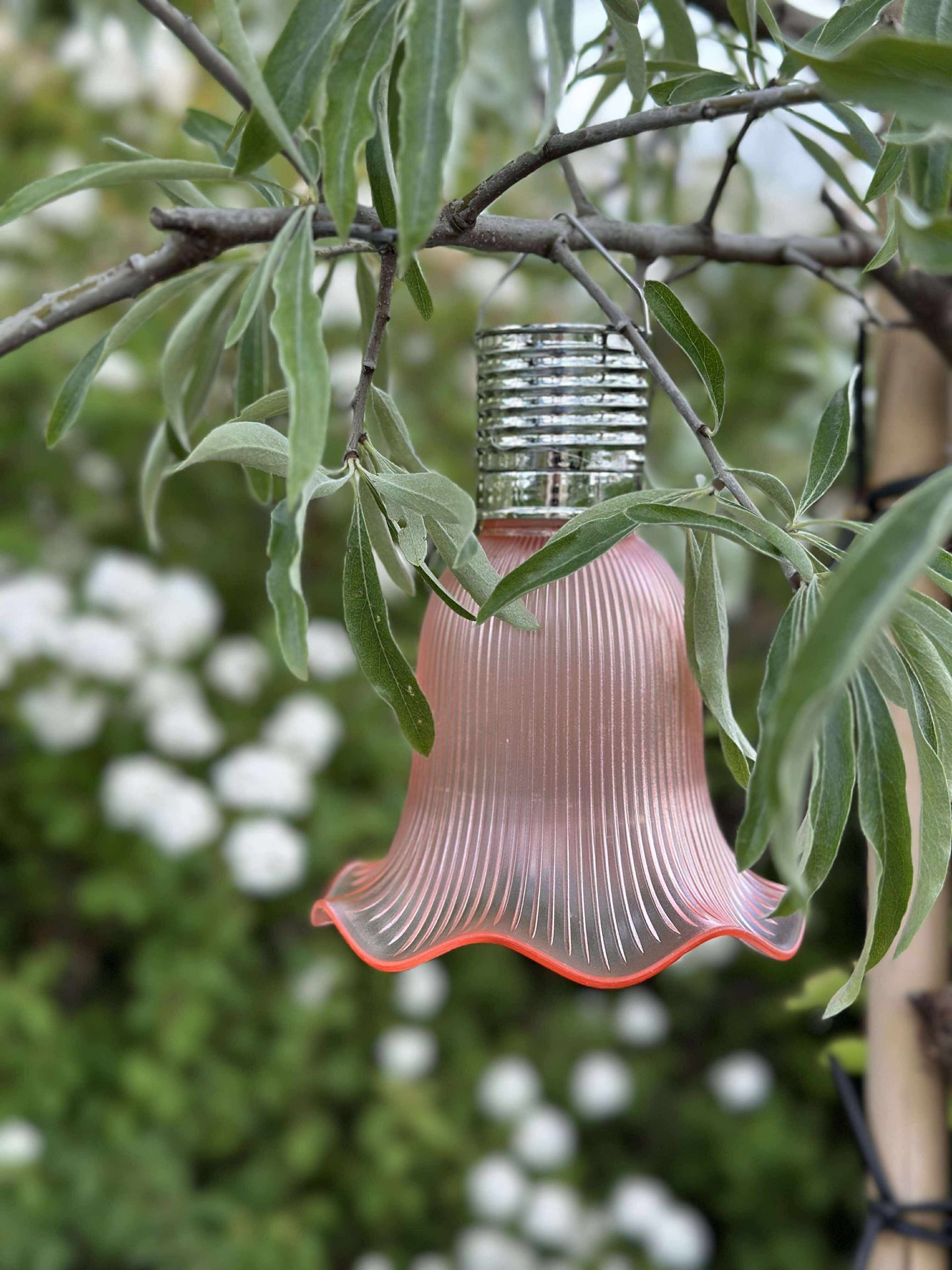 Pendel Flower mit Solarzellen - Rosa